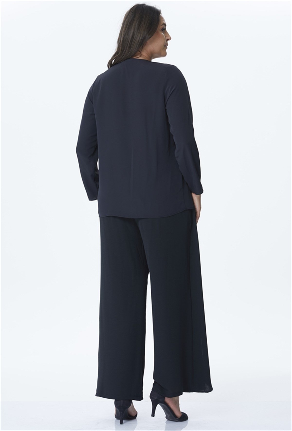 Ön Beden İki Katlı Geniş Paçalı Pantalon MYLINE23894