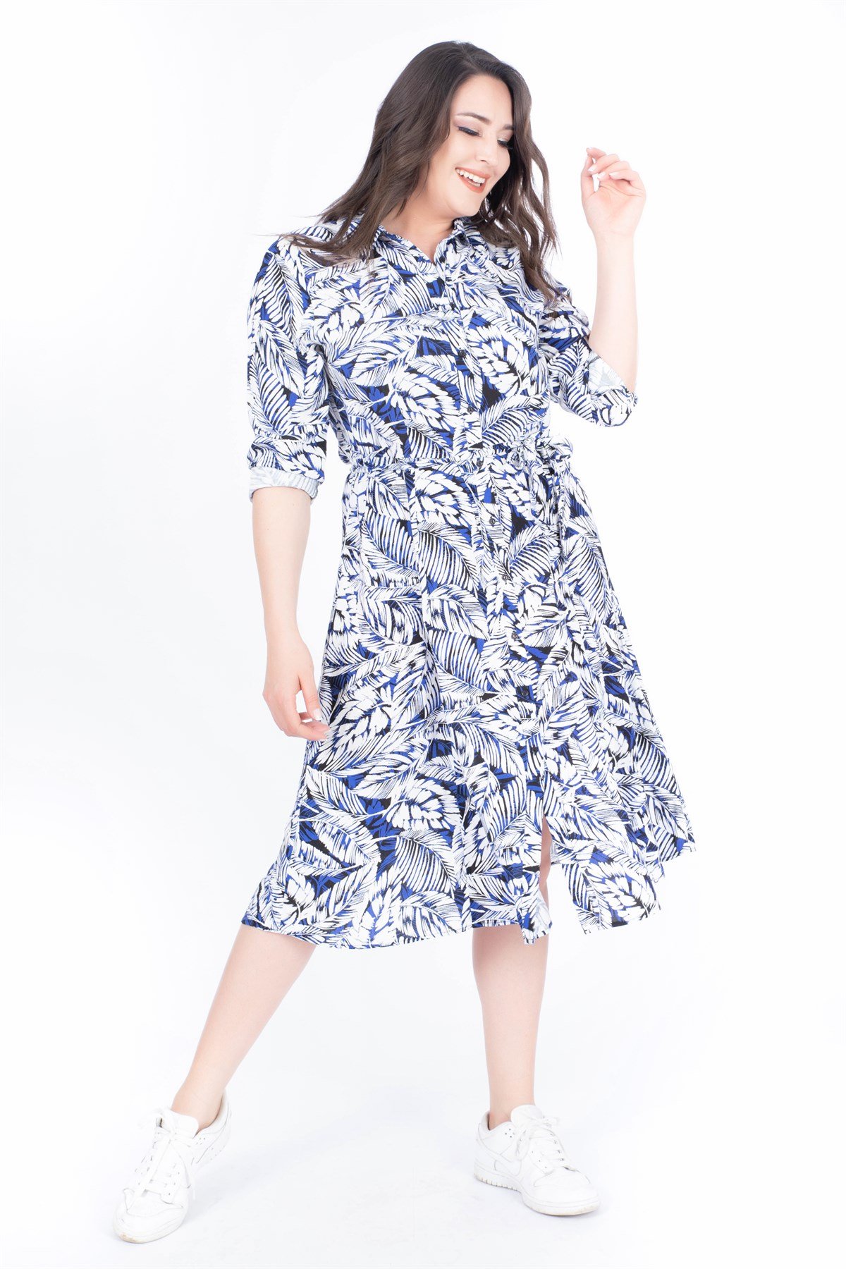 Önden Düğmeli Gömlek ElbiseMYLINE34476