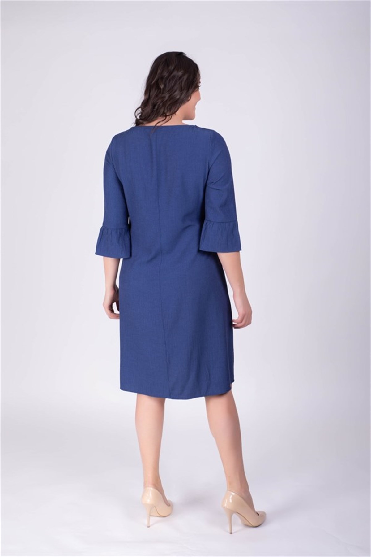 Önden Düğmeli Kol Detaylı ElbiseMYLINE34198