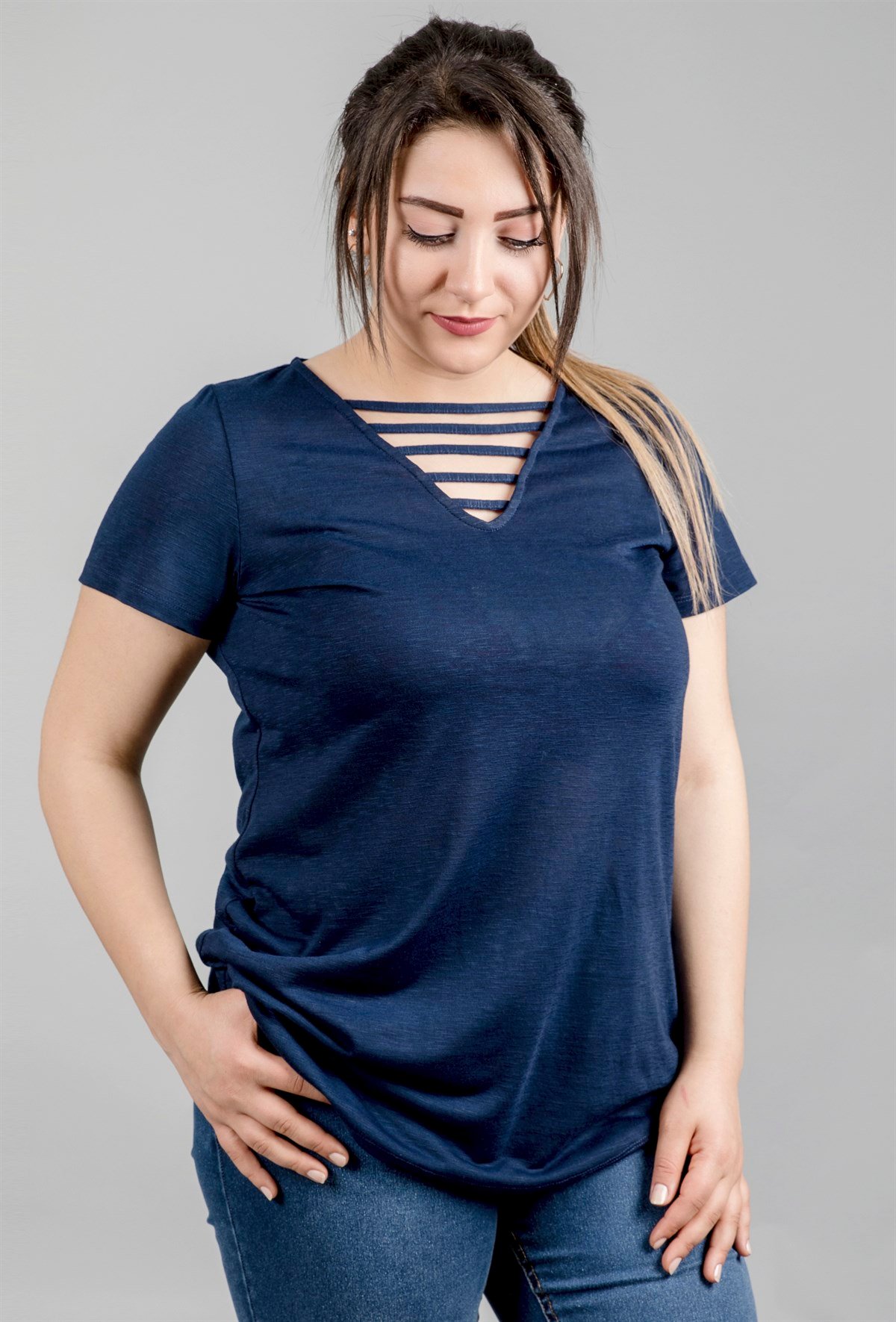 Önü Biyeli T-ShirtMYLINE23794
