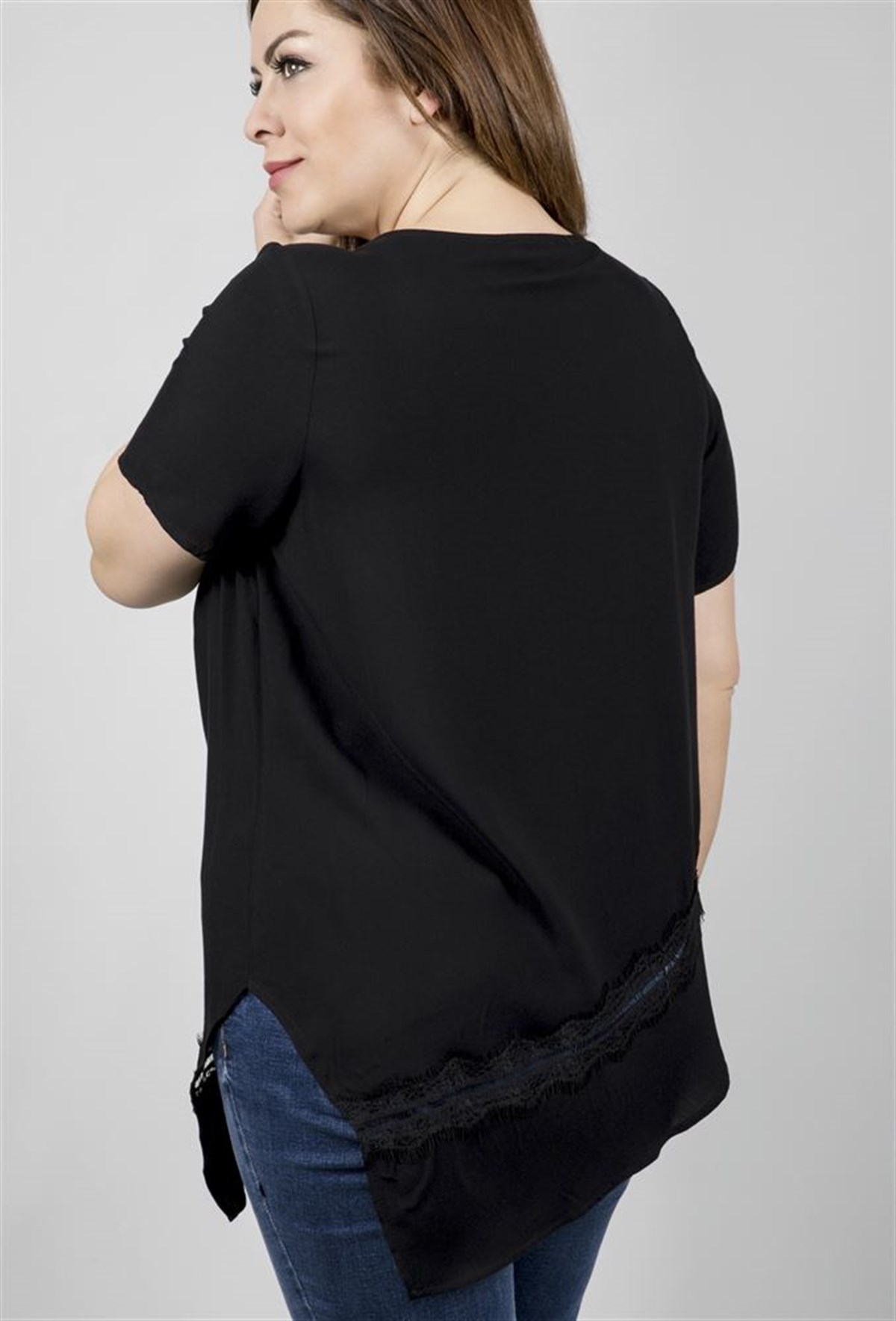 Önü Dantel Detaylı BluzMYLINE23489-m