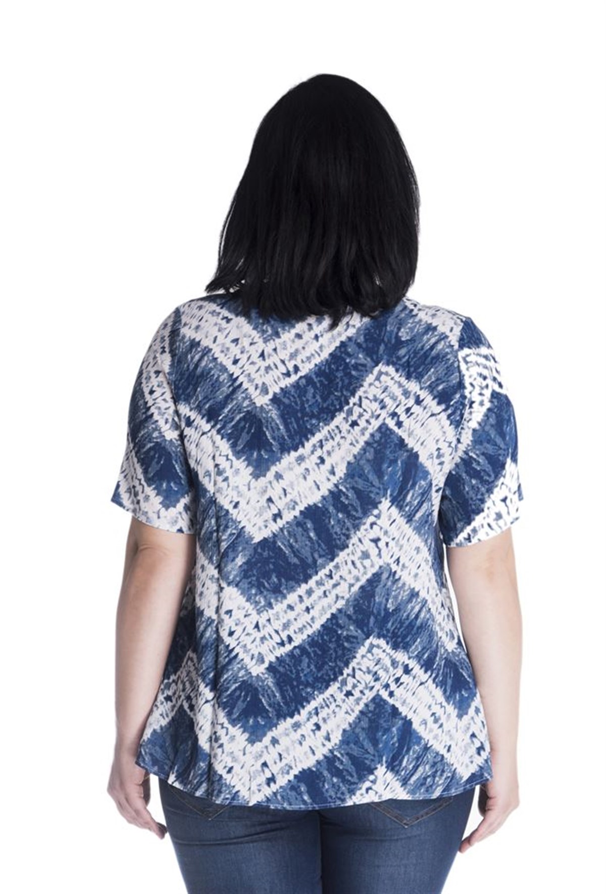 Önü Nervürlü Kısa Kol BluzMYLINE13076-m