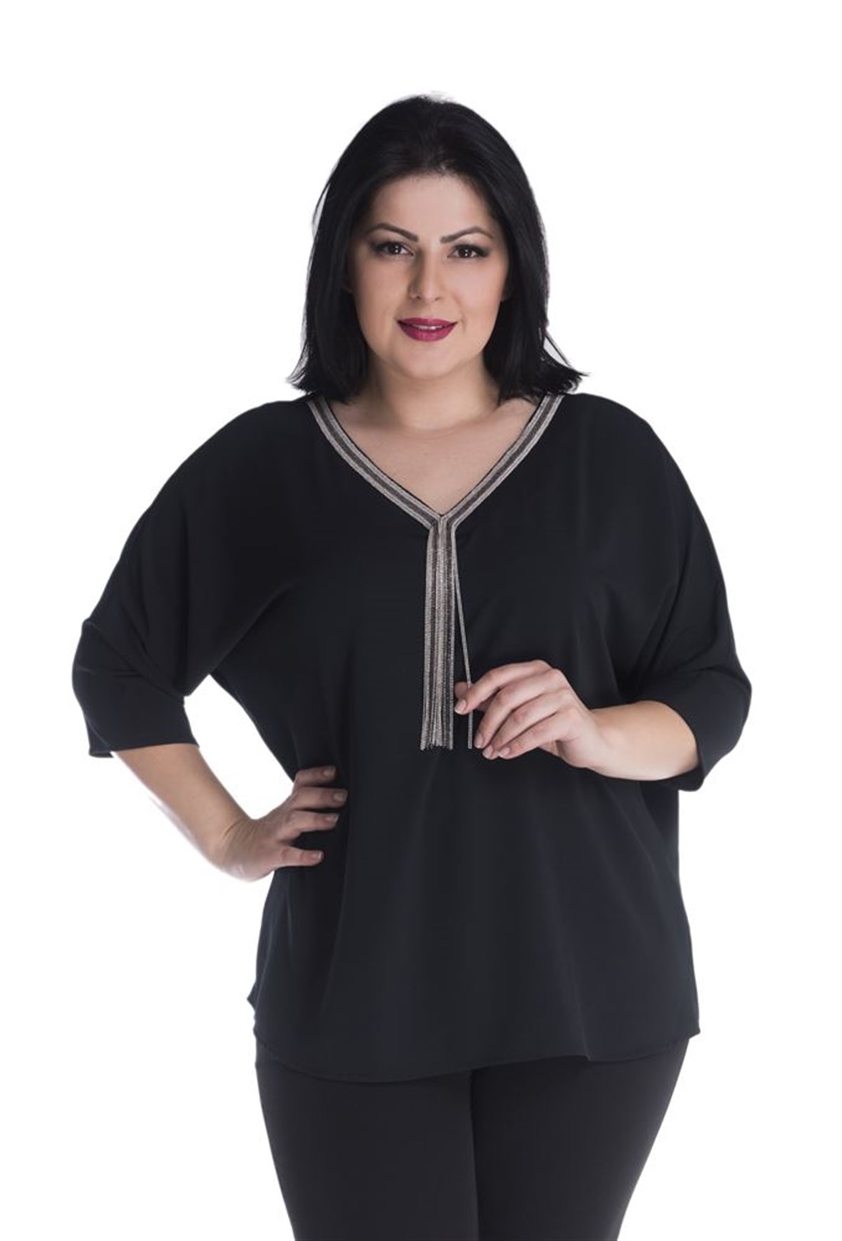 Önü Zincir Detaylı TunikMYLINE13270-m