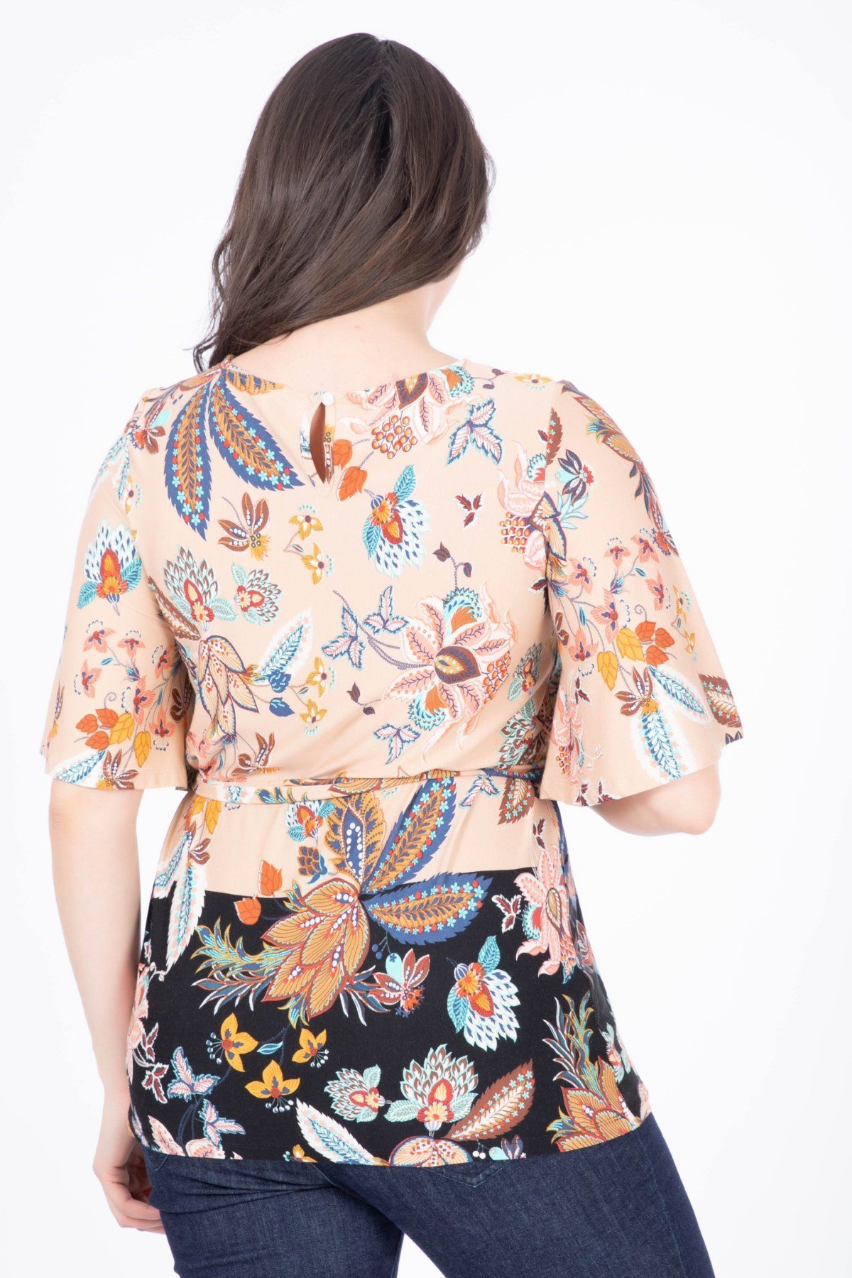 Pelerin Kol Desenli BluzMYLINE34458