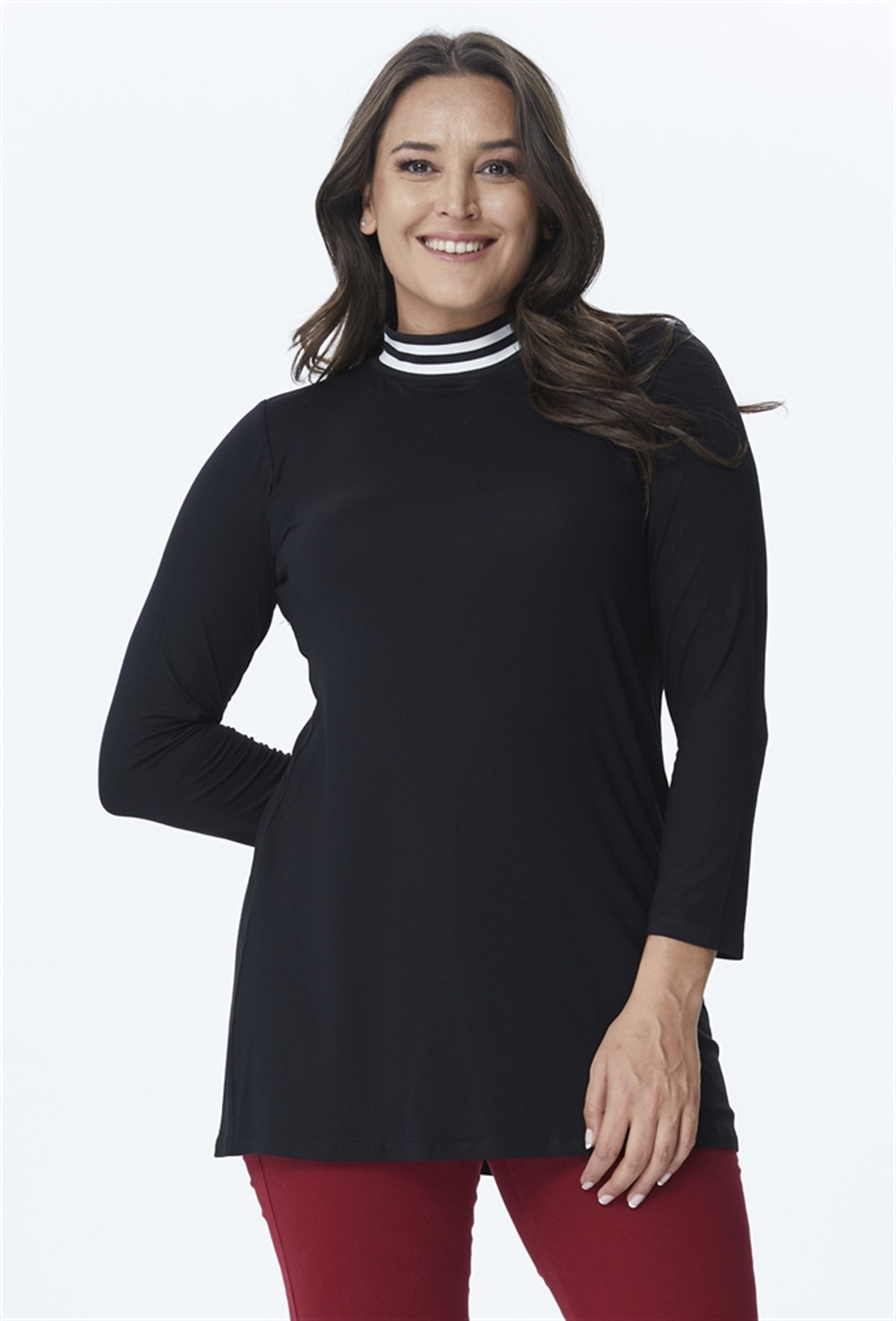 Ribana Yakalı Örme TunikMYLINE24073