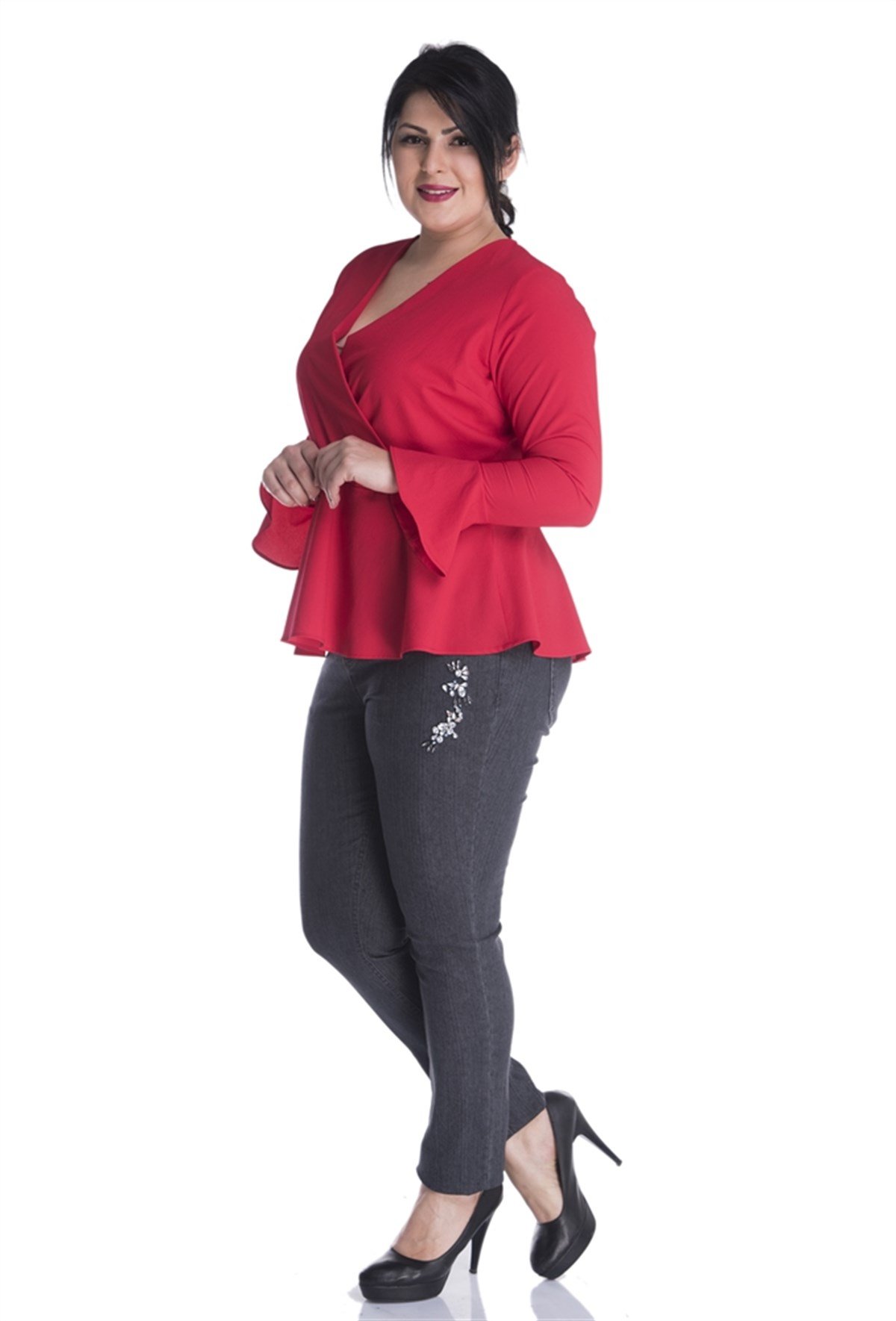 Süs Taşlı 5 Cep Denim PantolonMYLINE13403-m