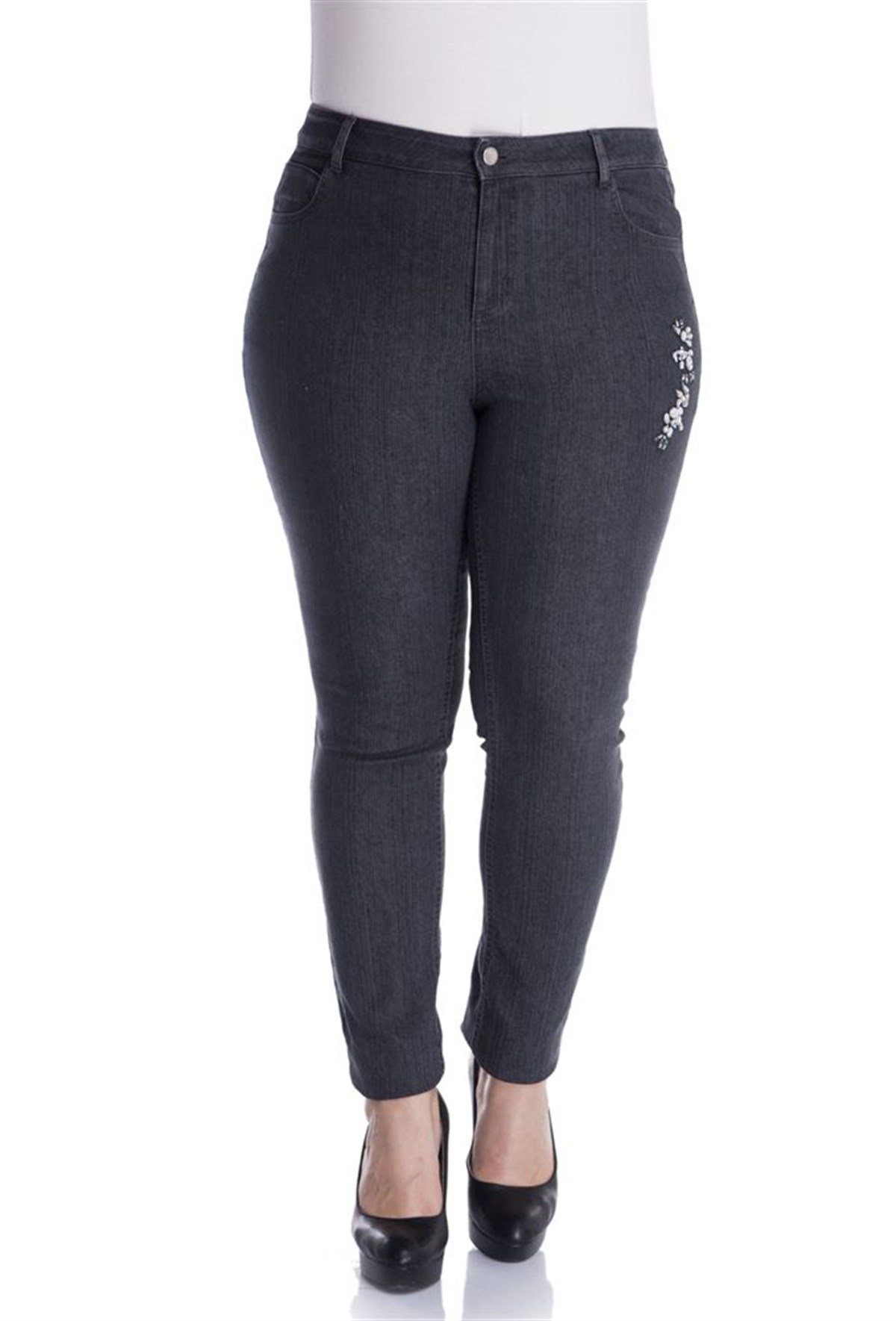 Süs Taşlı 5 Cep Denim PantolonMYLINE13403-m