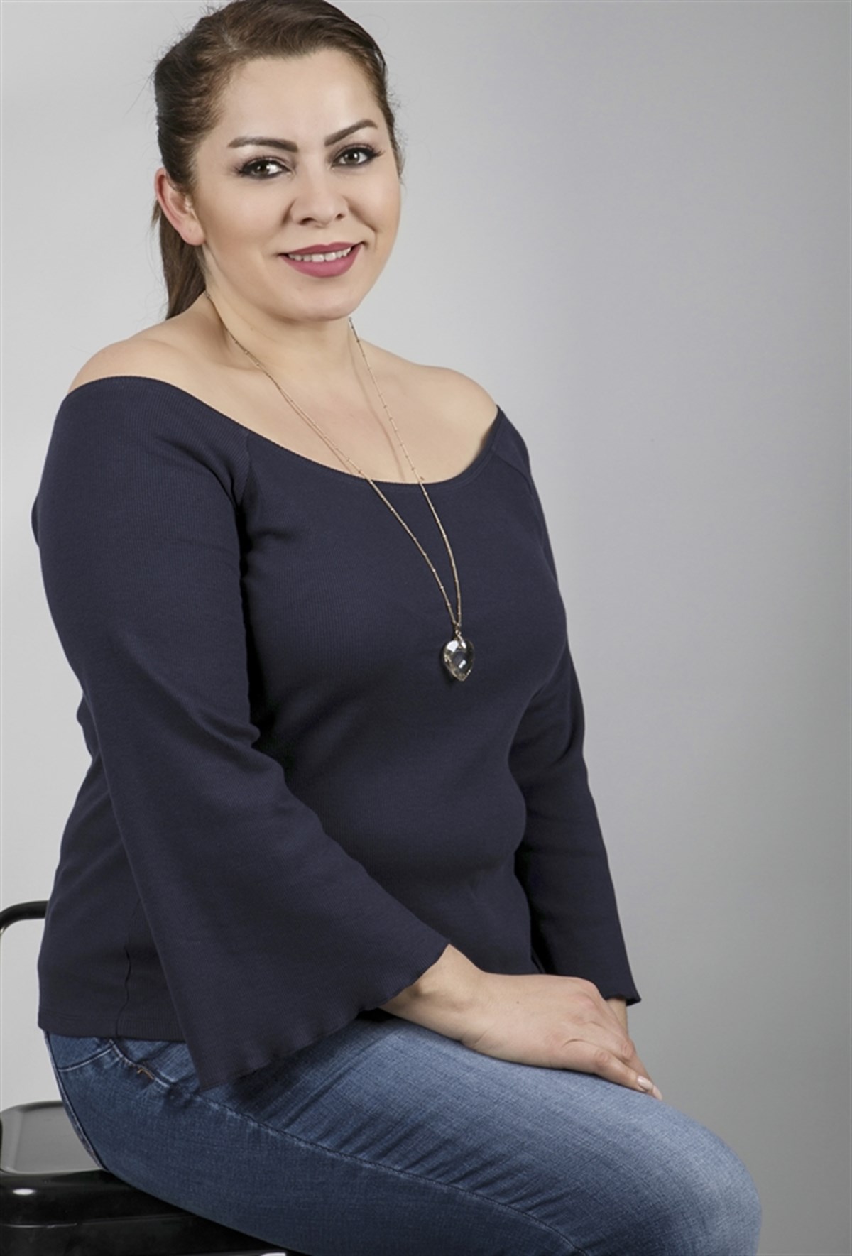 Uzun Kollu Açık Yaka BluzMYLINE23657-m