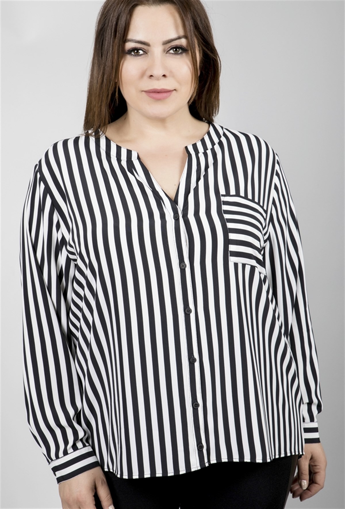 Uzun Kollu Çizgili BluzMYLINE23521