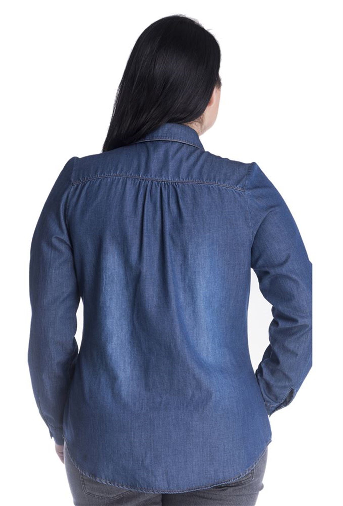 Uzun Kollu Denim GömlekMYLINE13372-m