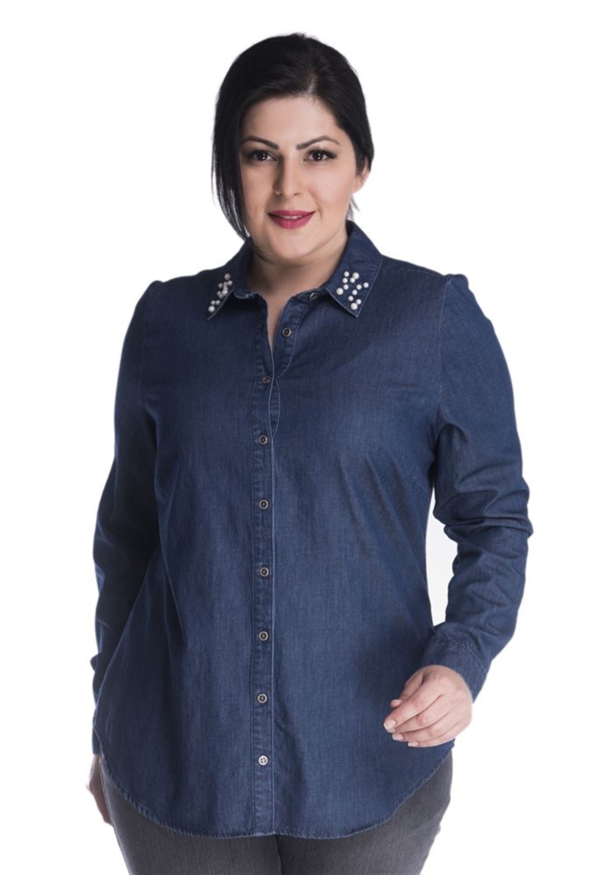 Uzun Kollu Denim GömlekMYLINE13373-m