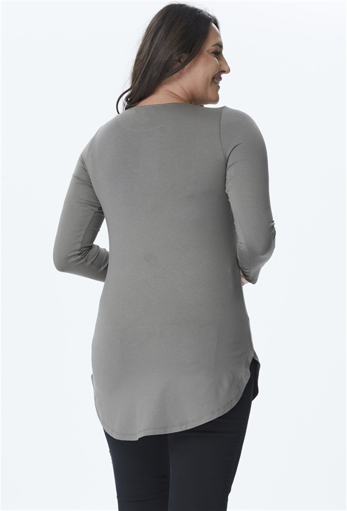 Uzun Kollu Örme TunikMYLINE23935