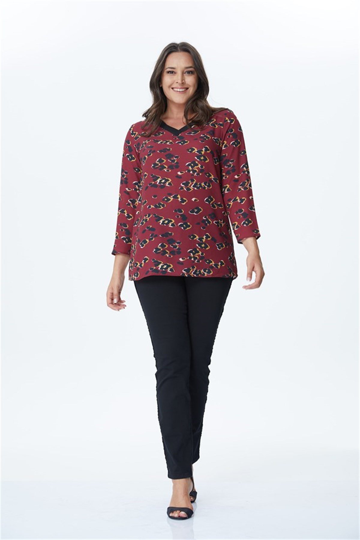 V Yaka Ribanalı BluzMYLINE34174