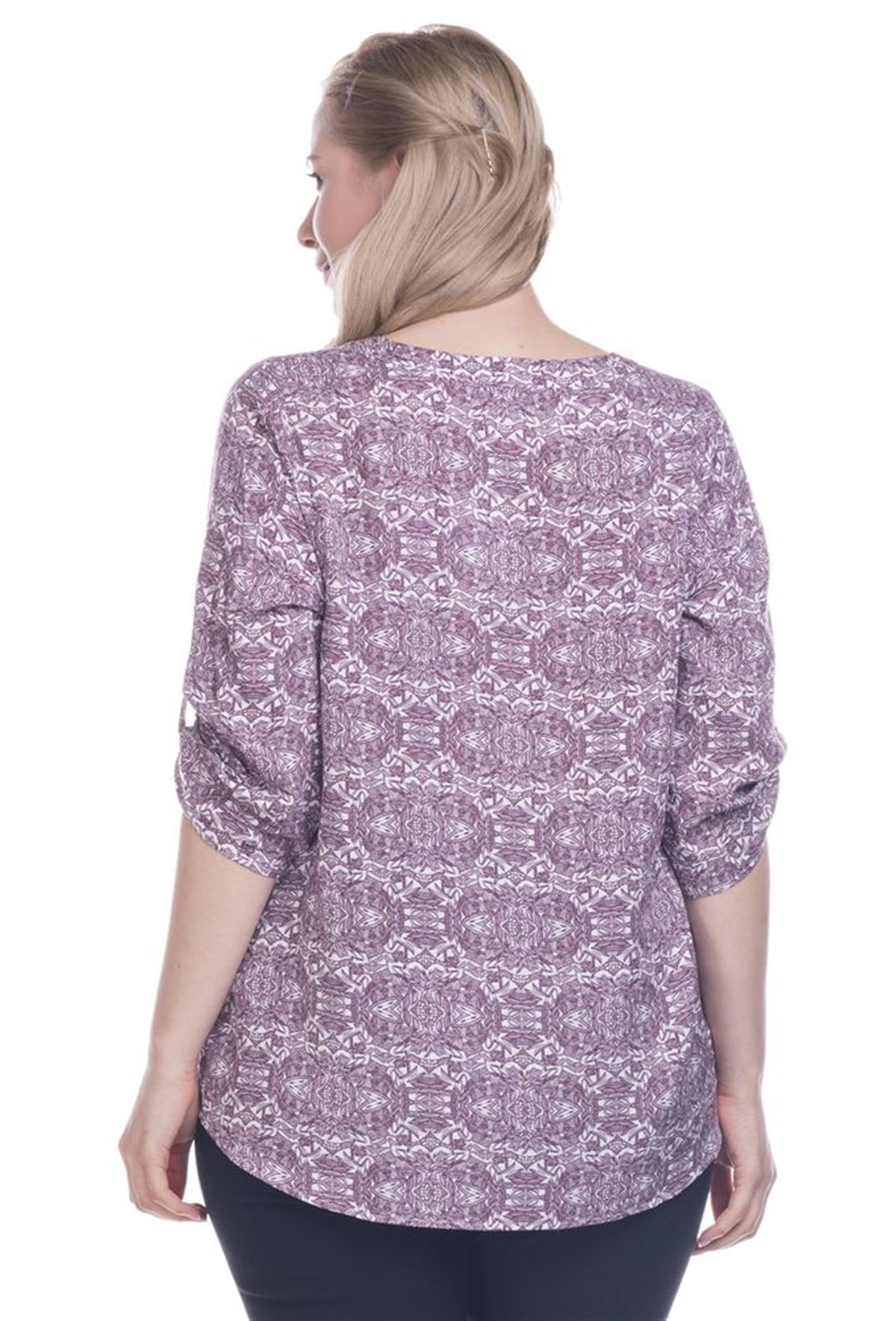 V Yakalı 3/4 Kollu BluzMYLINE12652-m