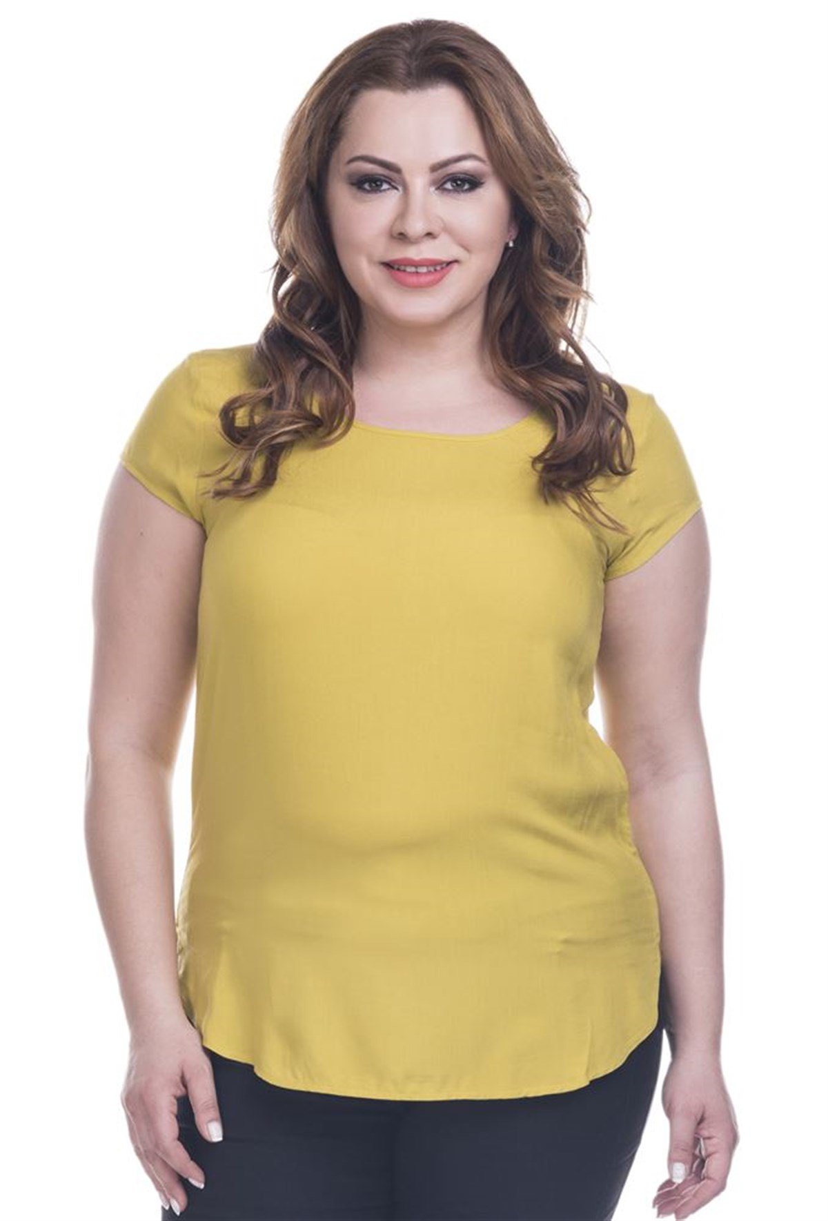 Viskon Kısa Kol BluzMYLINE12483-m