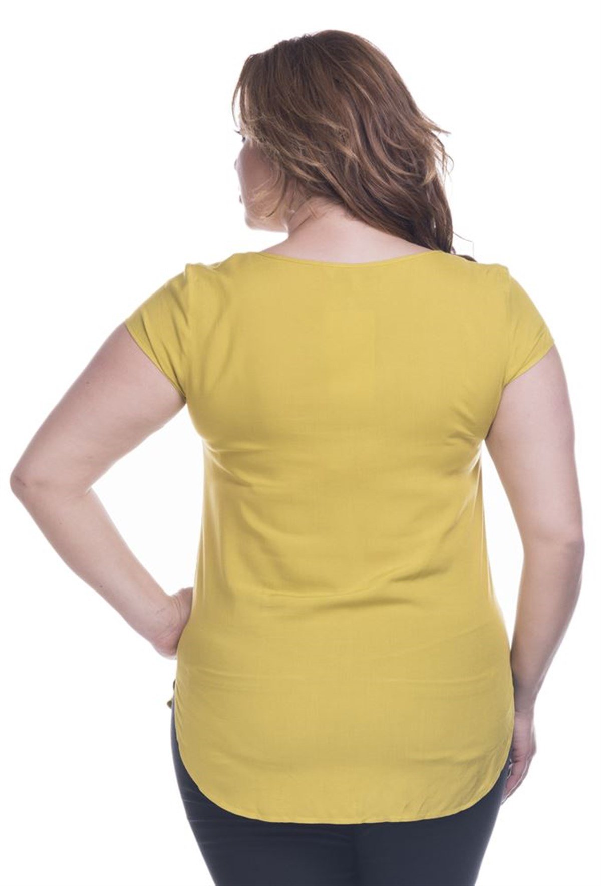 Viskon Kısa Kol BluzMYLINE12483-m