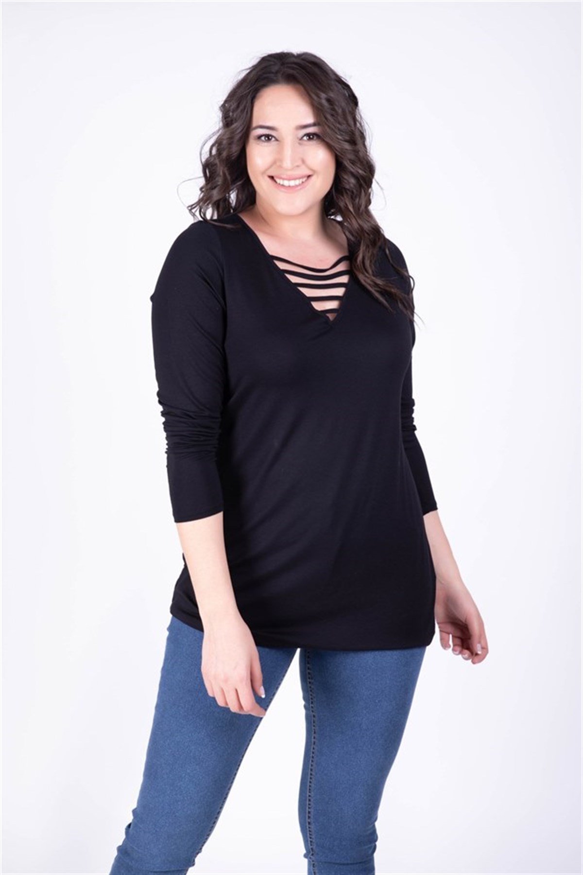 Yakası Biyeli BluzMYLINE24090