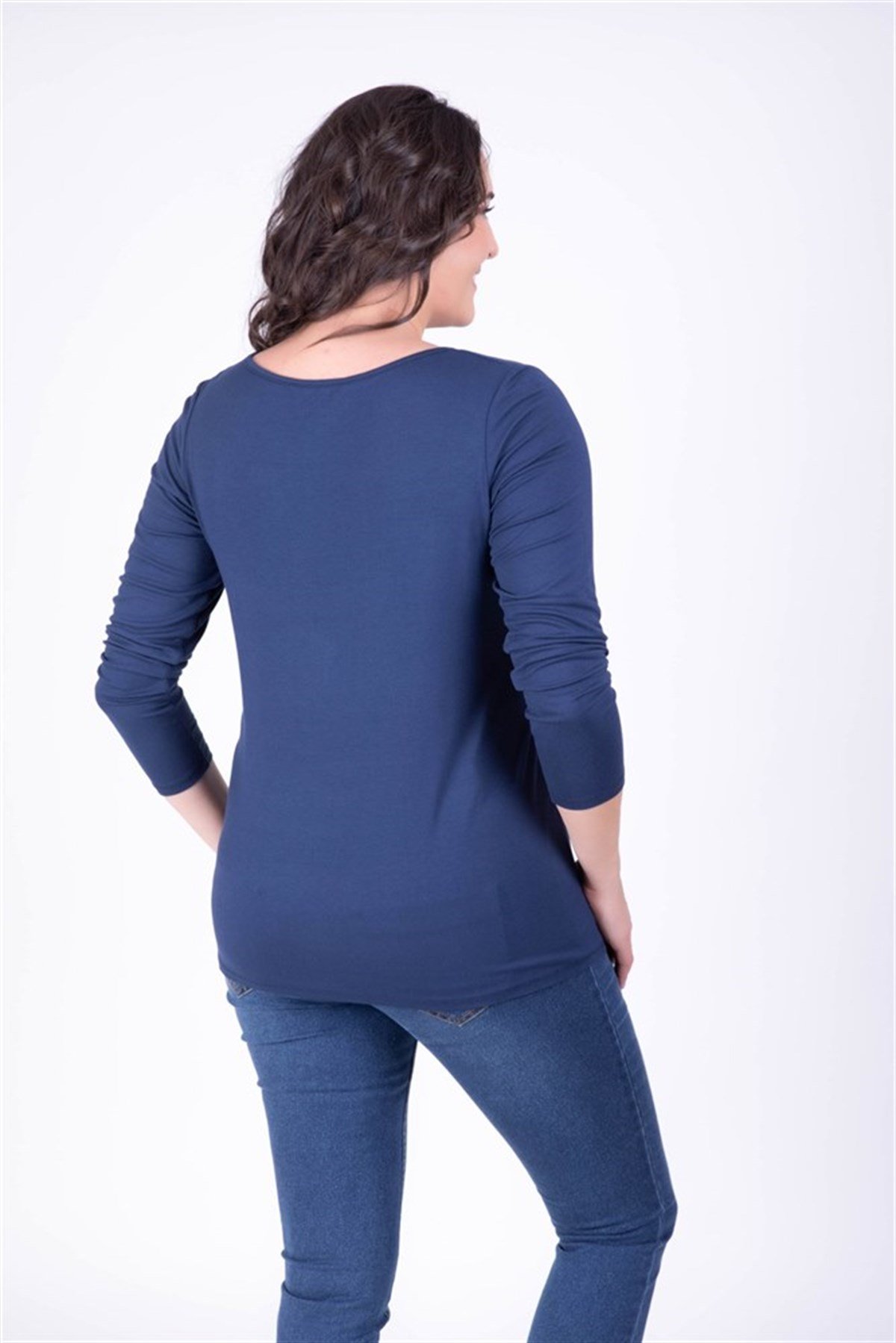 Yakası Biyeli BluzMYLINE34123