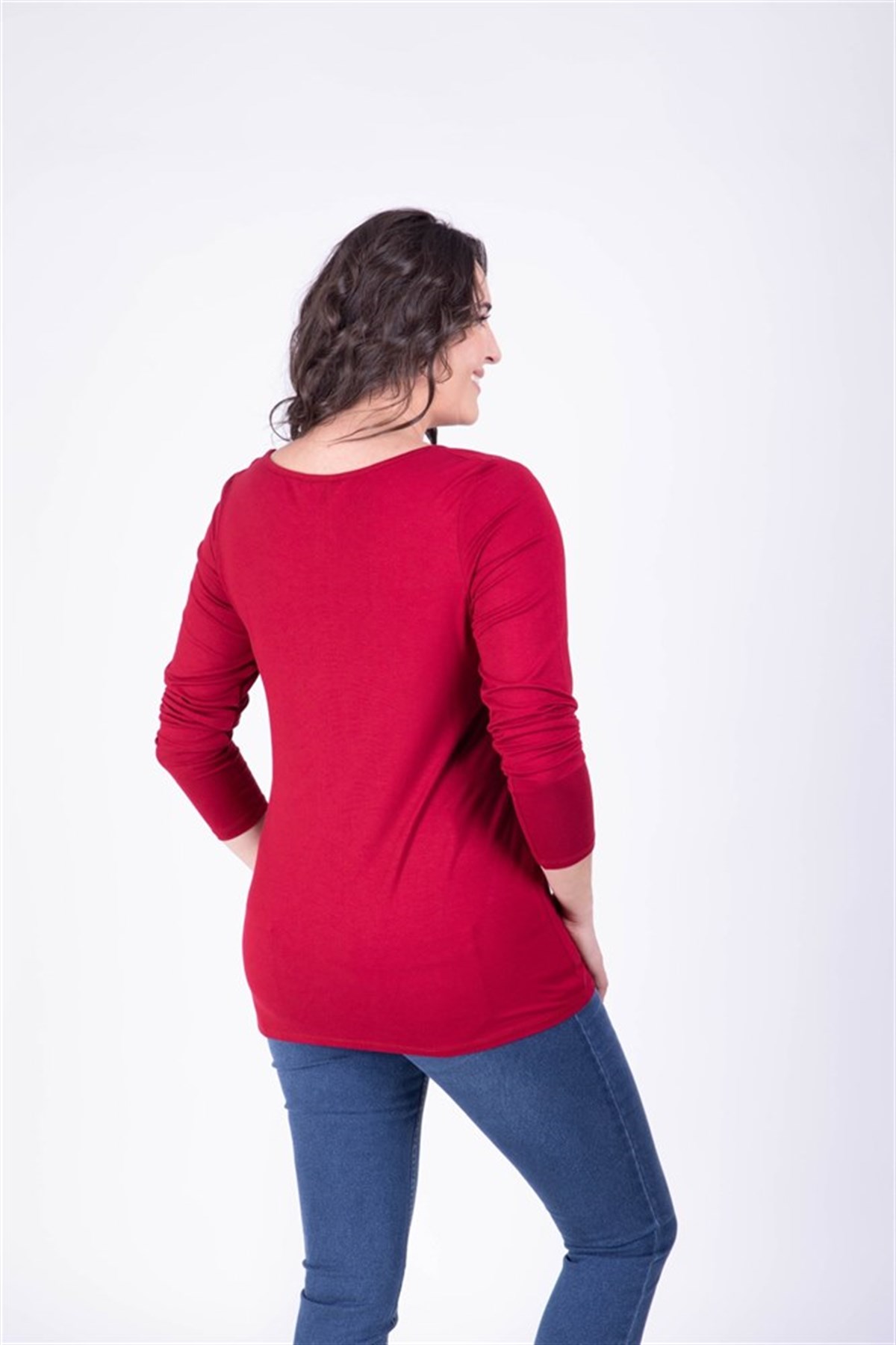 Yakası Biyeli BluzMYLINE34124