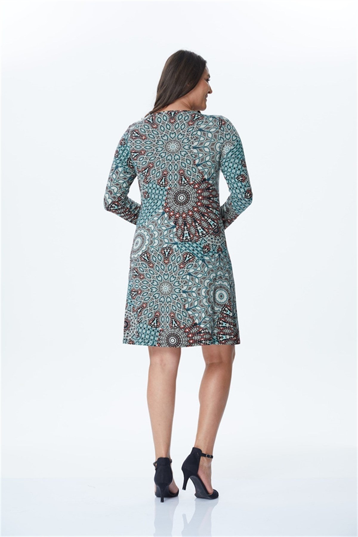 Yakası Çapraz Biyeli Örme ElbiseMYLINE34170