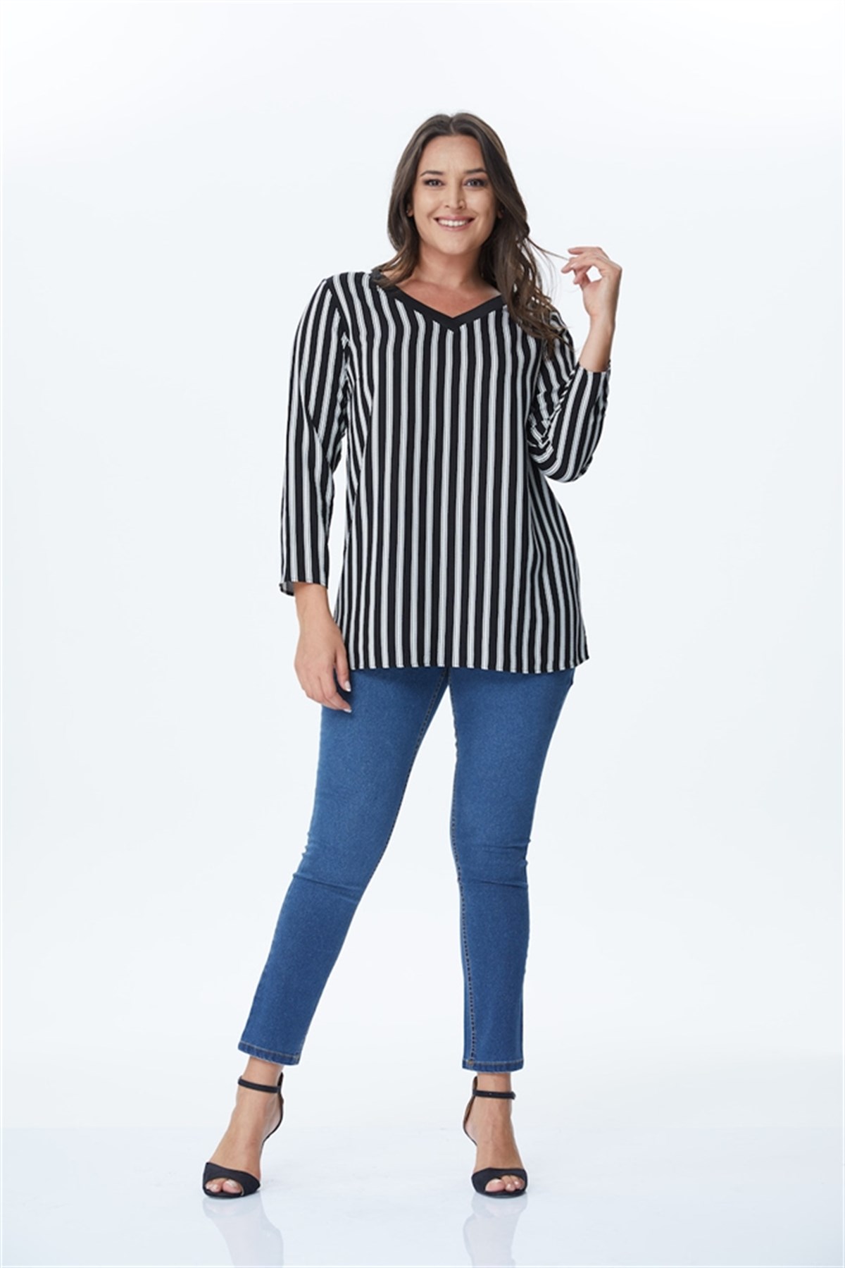 Yakası Ribana Detaylı BluzMYLINE34175