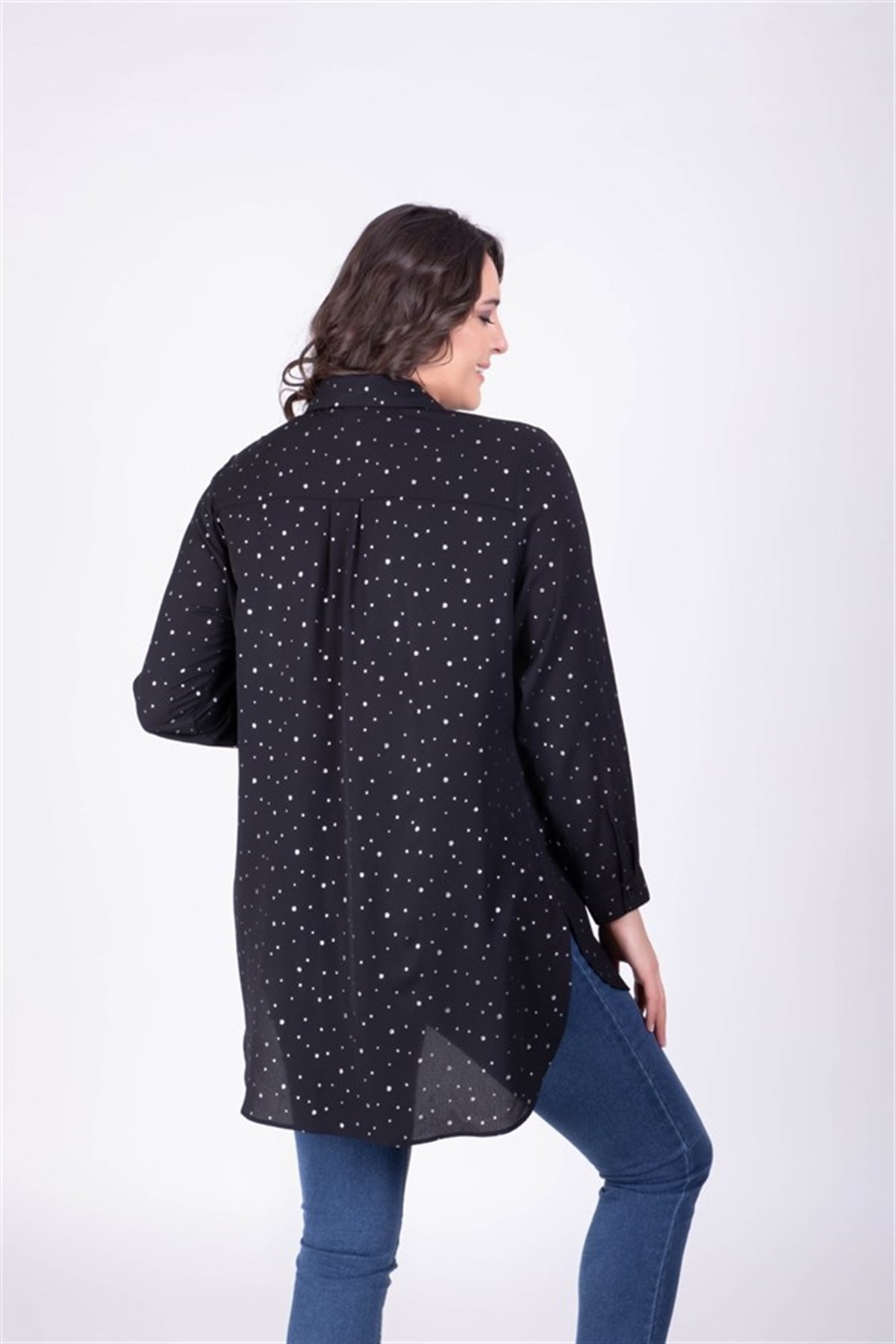 Yaldız Baskılı Uzun GömlekMYLINE34339