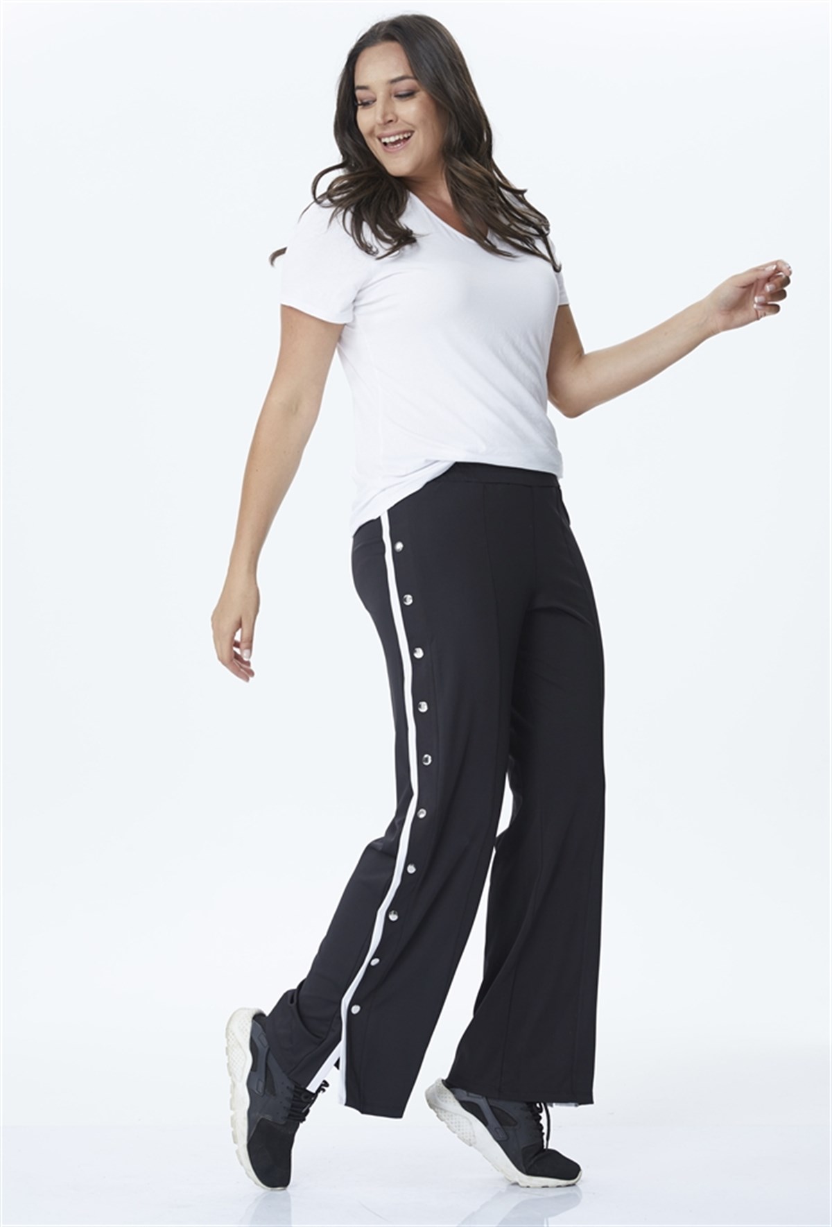 Yandan Şeritli Çıtçıtlı Spor Pantolon