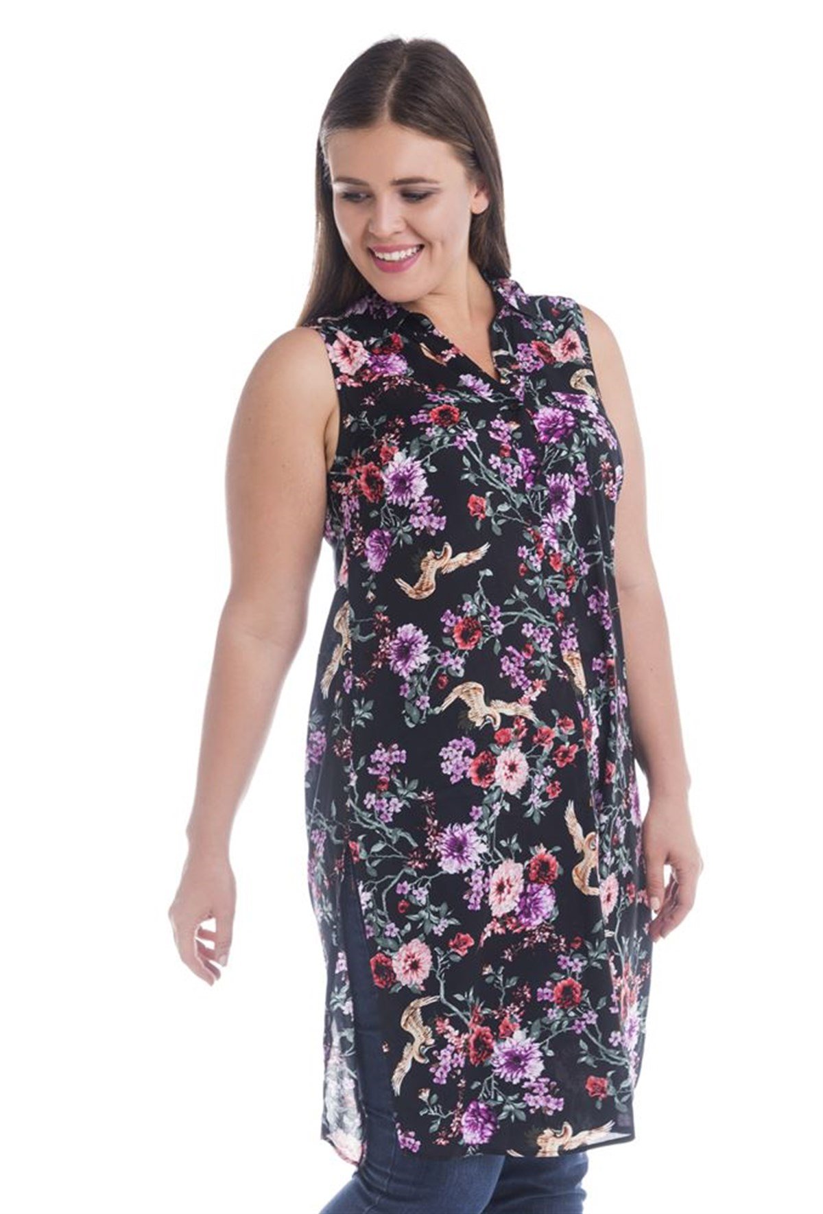 Yanları Yırtmaçlı Uzun TunikMYLINE12990-m