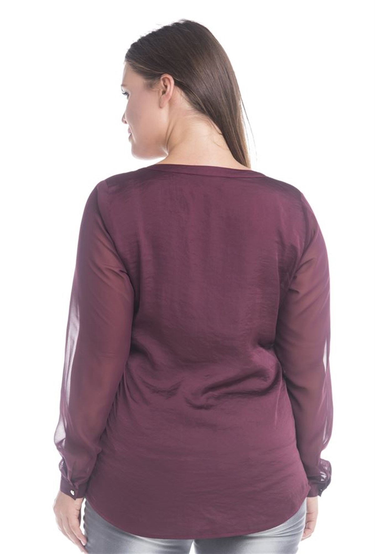 Yarım Pat Cepli BluzMYLINE12438-m