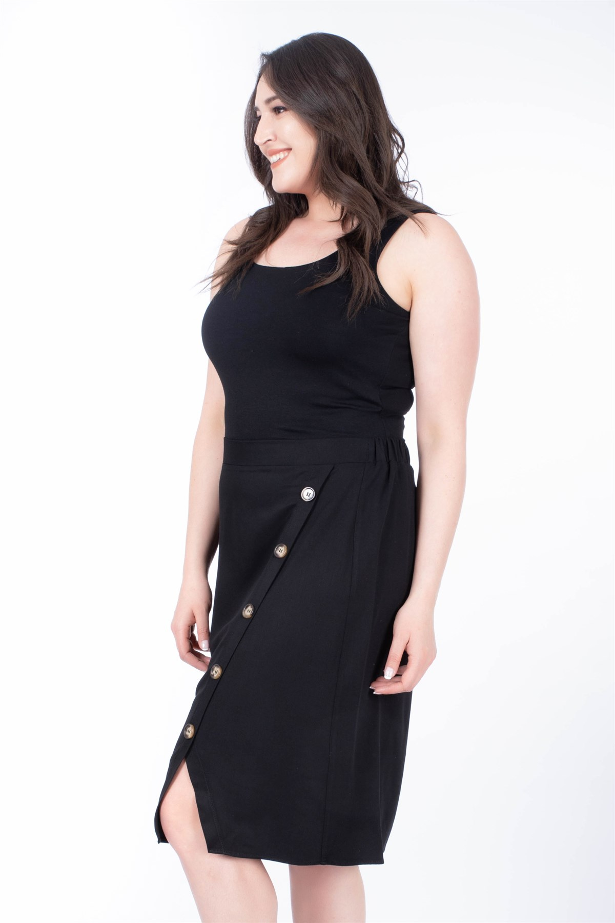 Yırtmaçlı ve Düğmeli EtekMYLINE34460