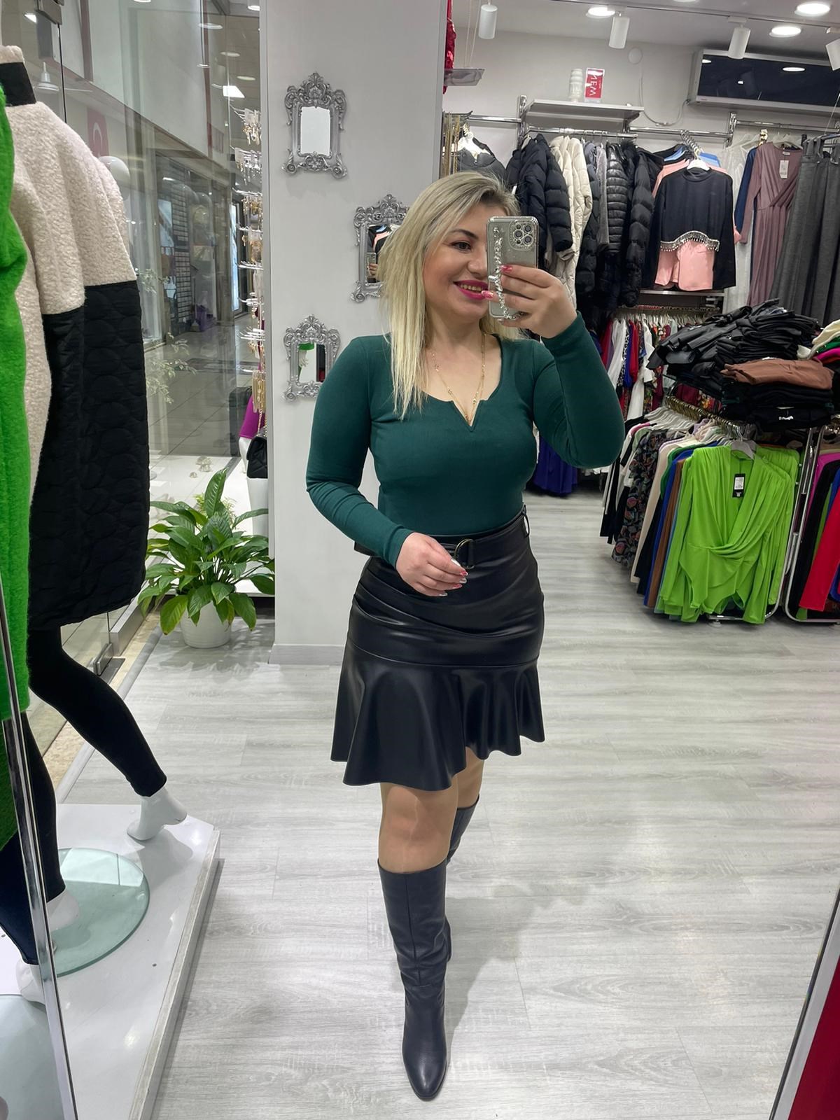 Damla Yaka Kaşkorse Zümrüt Yeşil   Bluz KRL · 4