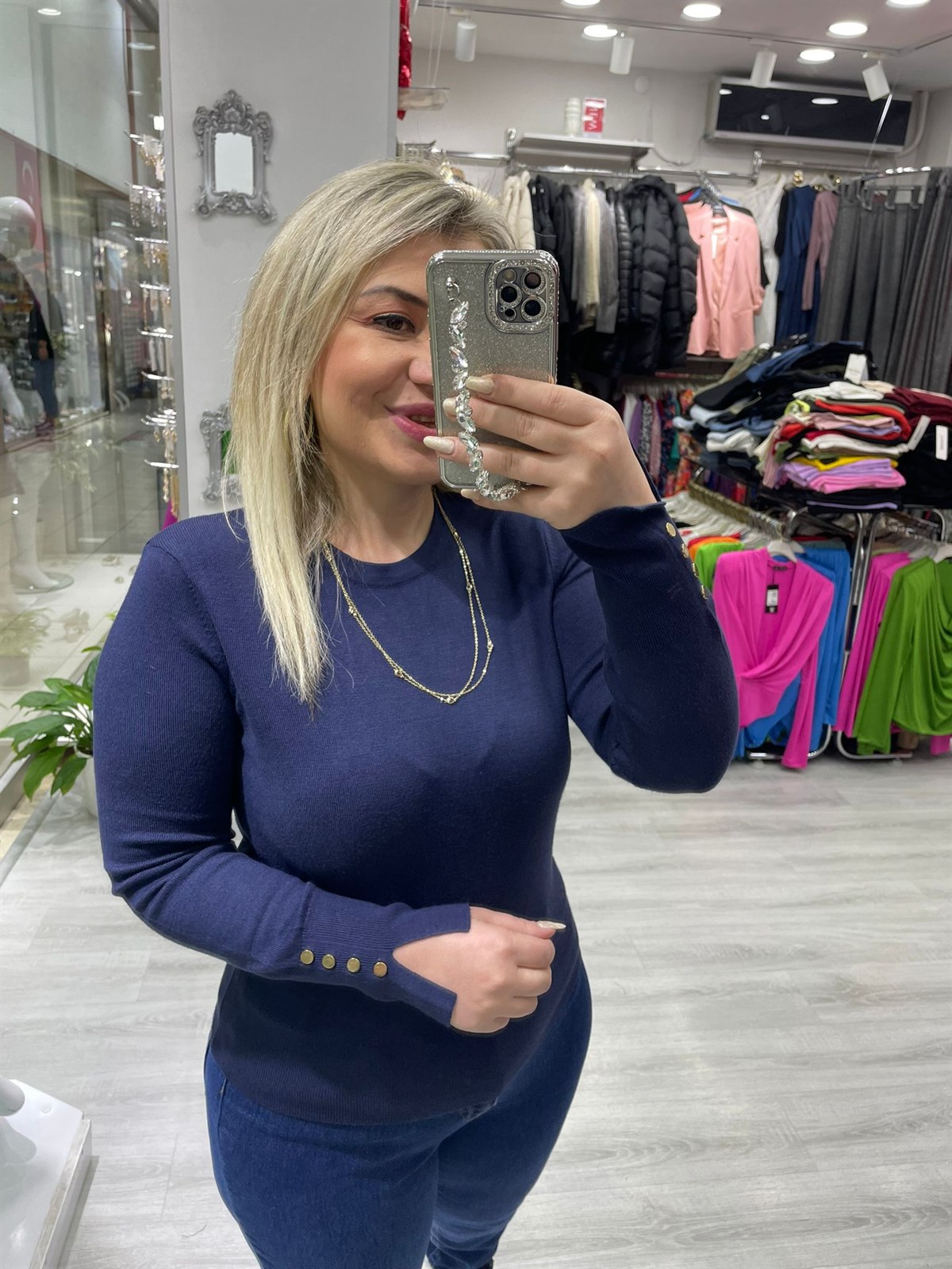 İhraç Orjinal Lacivert Kol Detaylı Triko Kazak · 3