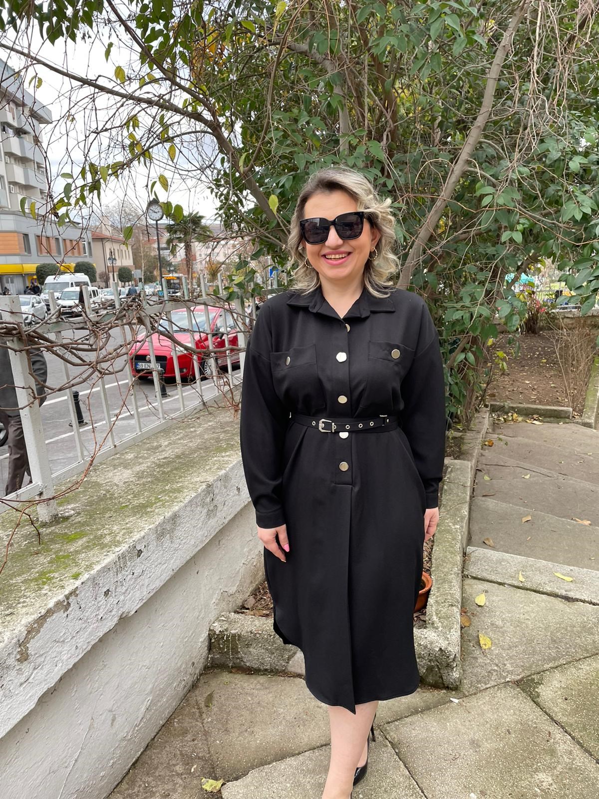 Kadın Kemerli Tunik Siyah Elbise · 5