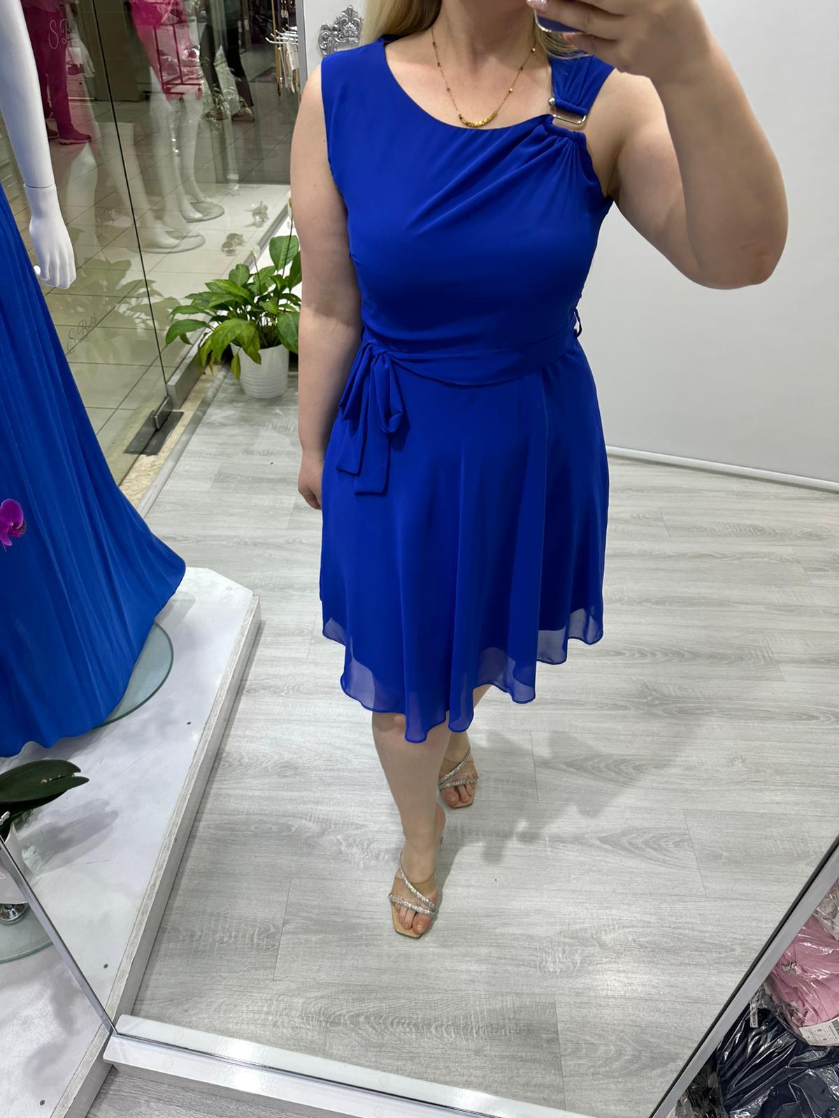 Lilibety S Tokalı  Menekşe Saks Mavi Şifon Elbise · 6