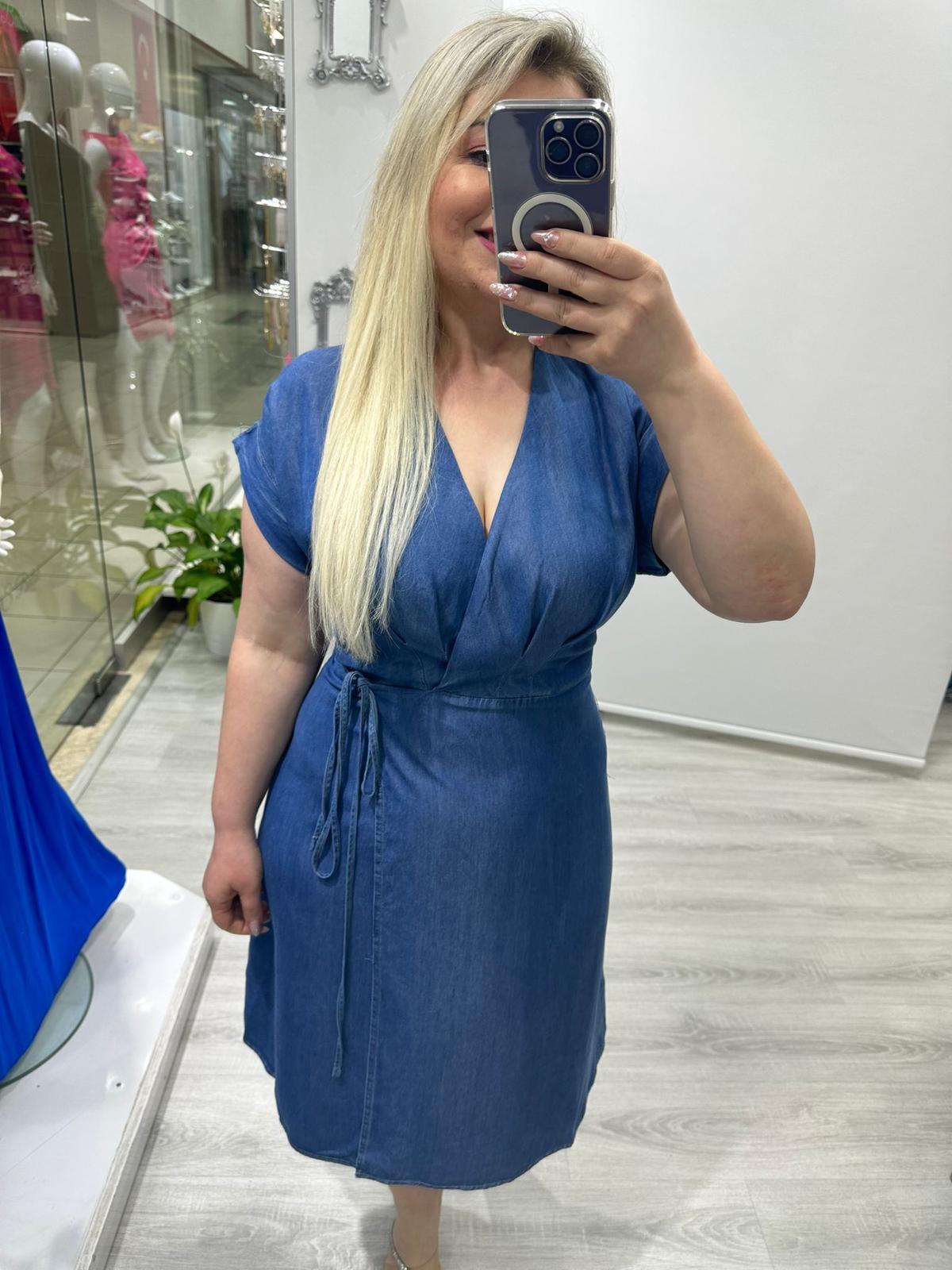 Mavi Bornoz Model Tensel Kot Elbise · 4