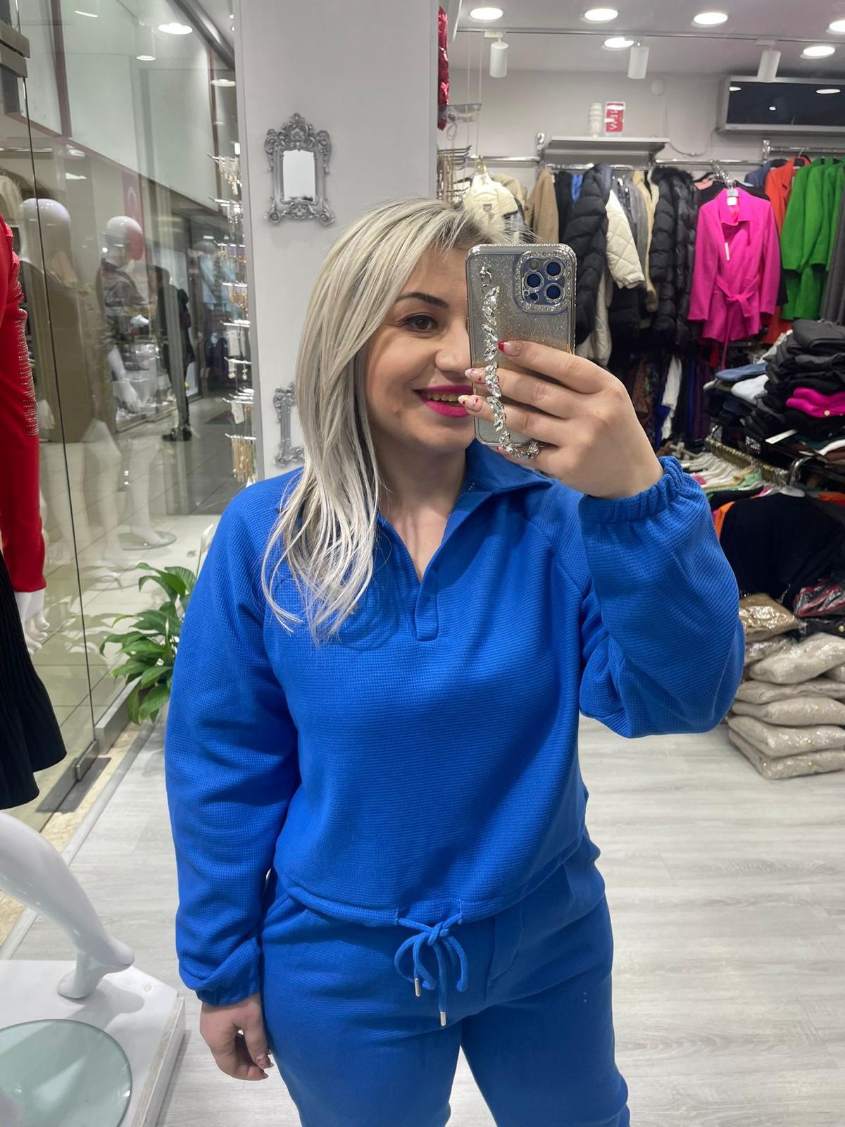 Mavi Wafle Kumaş Polo Yaka Sweat · 3