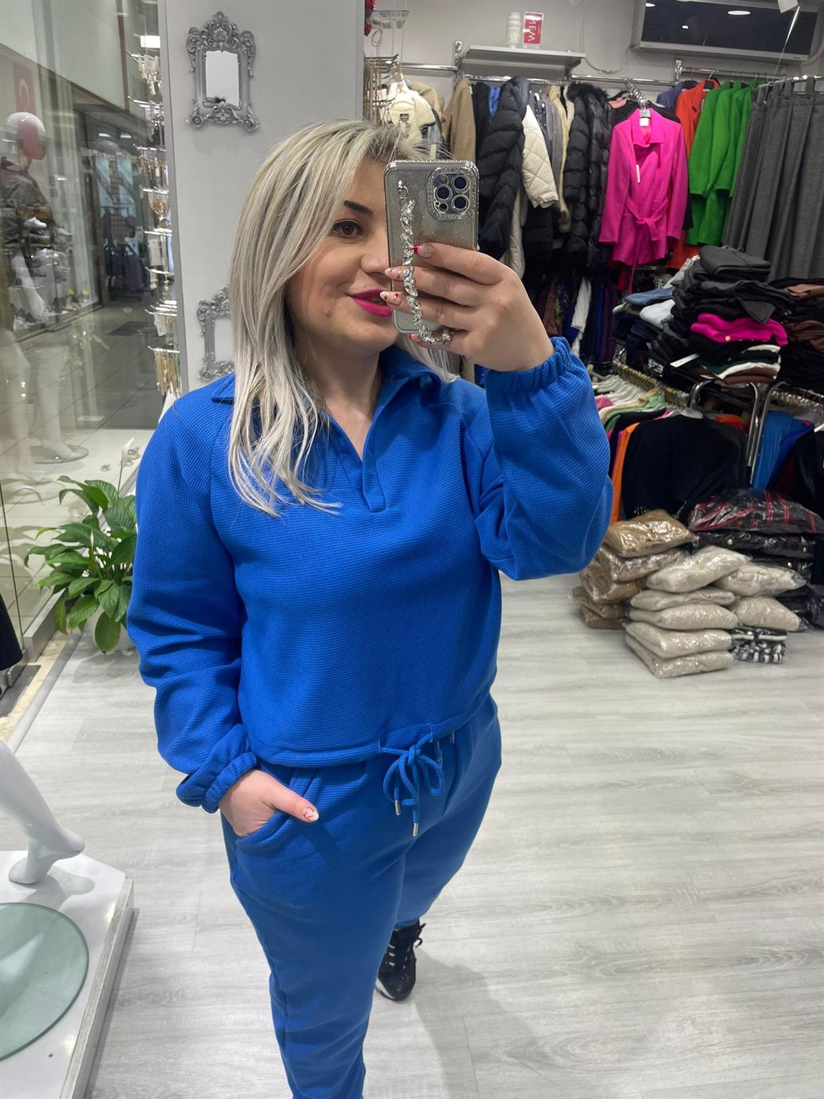 Mavi Wafle Kumaş Polo Yaka Sweat · 9