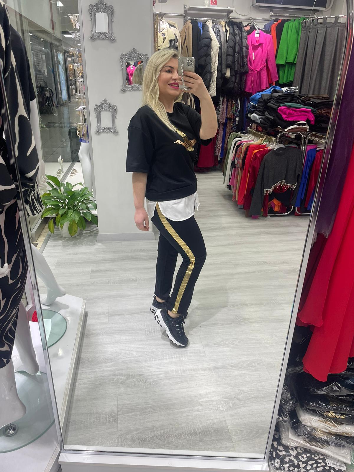 Siyah Gold Kuş Baskılı Alt Üst Takım · 6
