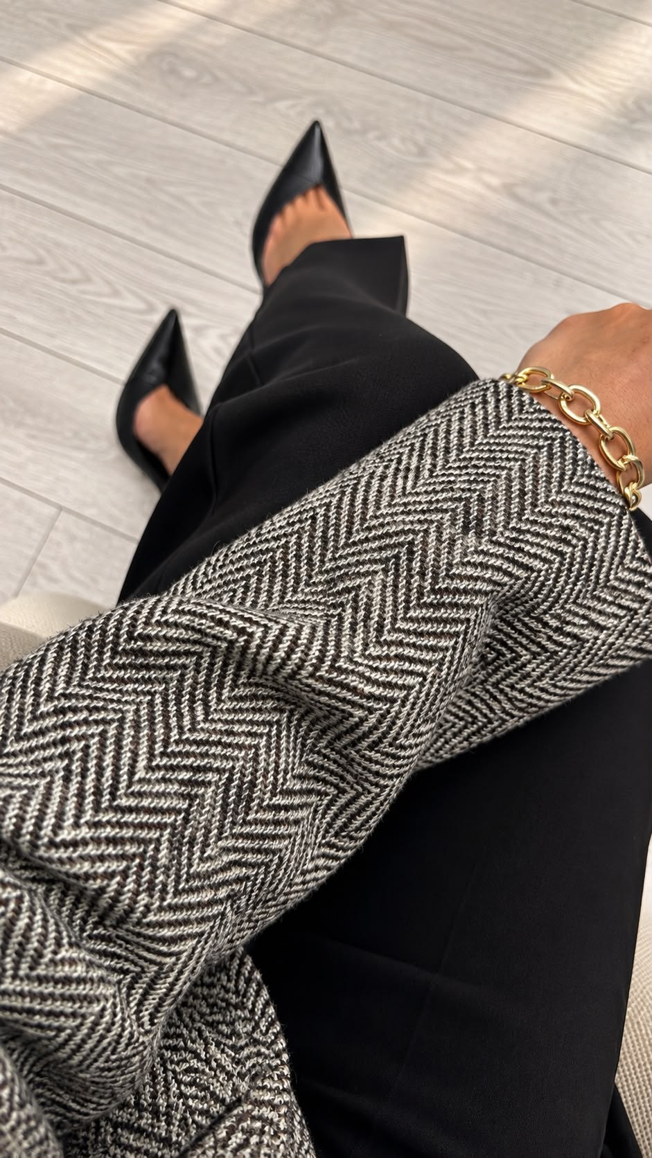 Acı Kahve Desenli Blazer Ceket 03019