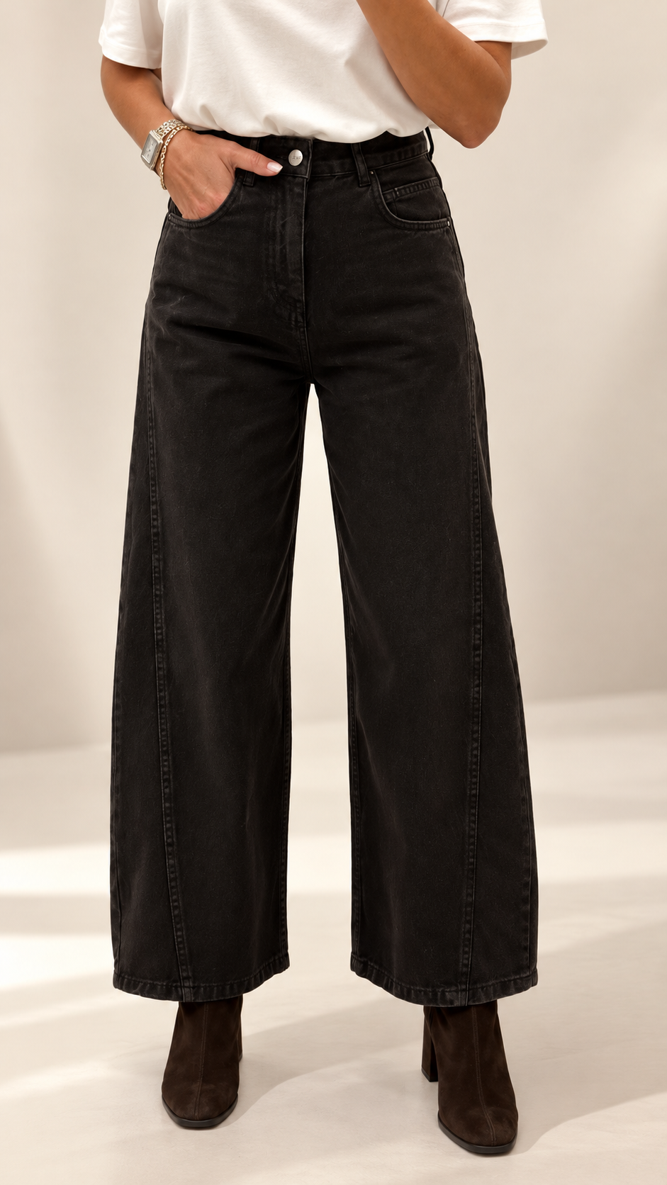Acı Kahve Dikiş Detaylı Jean 545
