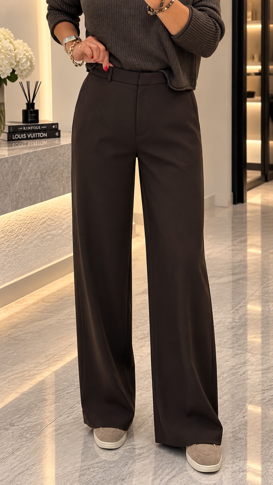 Acı Kahve Wide Leg Pantolon 9980