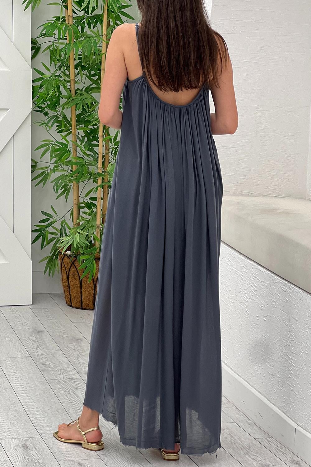 Antrasit Askılı Elbise 3173