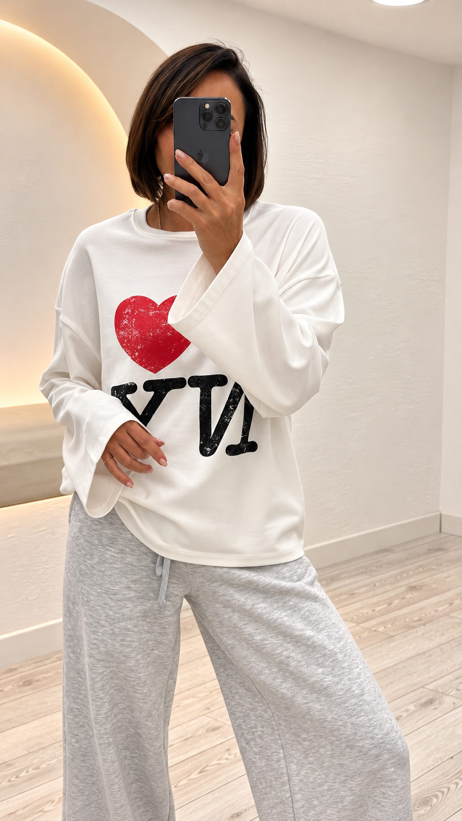 Beyaz Baskılı Basic Tshirt 0218