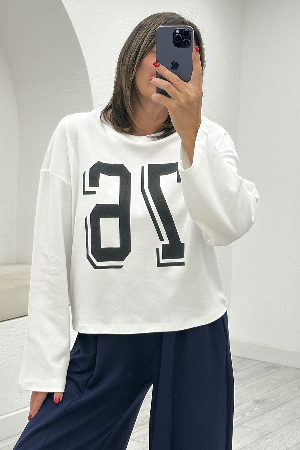 Beyaz Baskılı Tshirt 12511