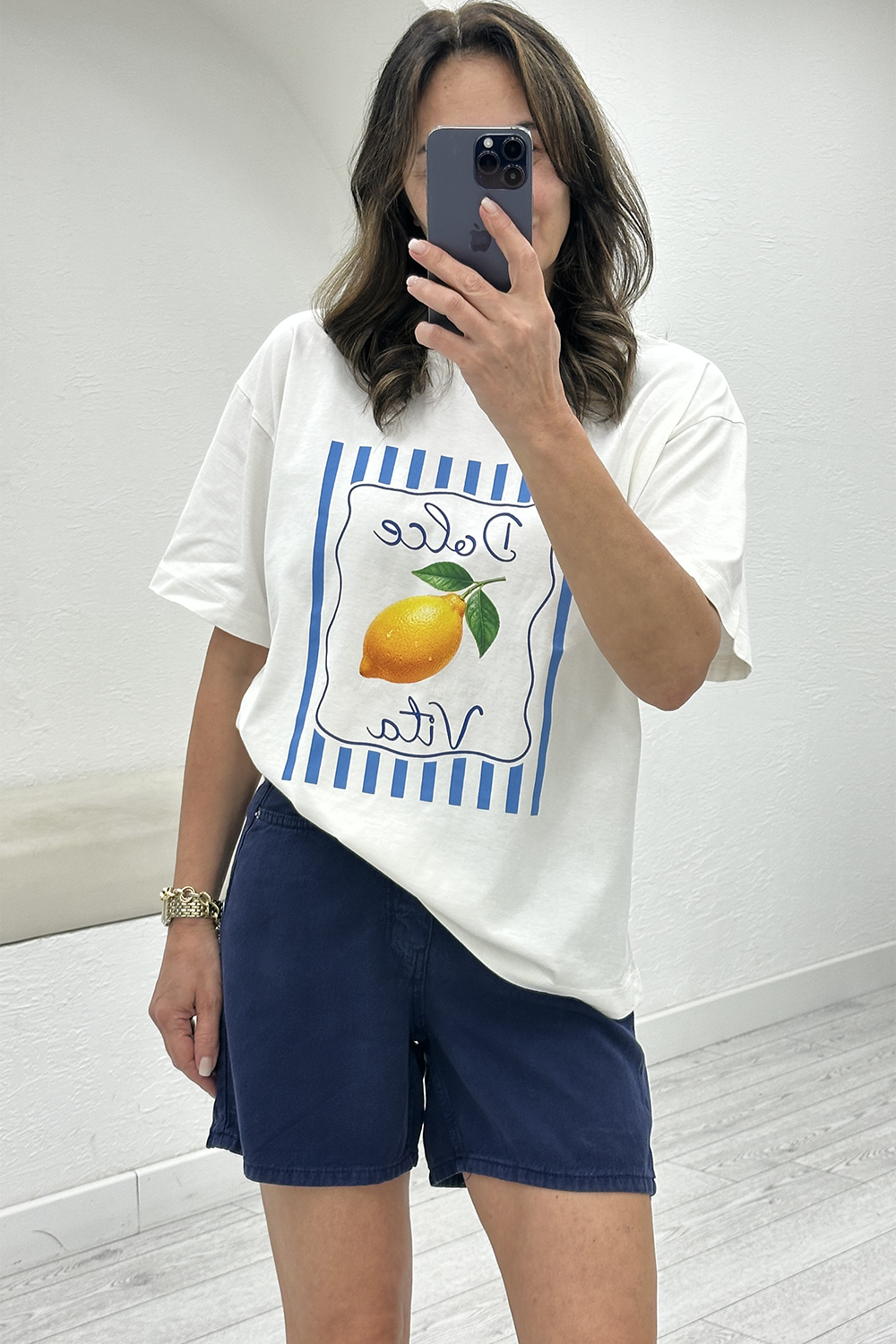 Beyaz Limon Baskılı Tshirt 261043