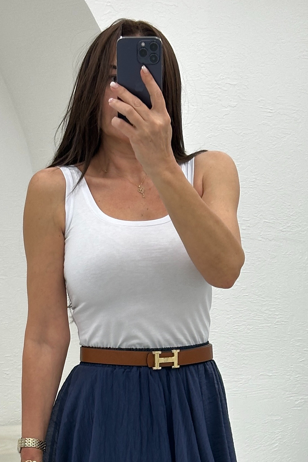 Beyaz Oval Yaka Atlet 23777