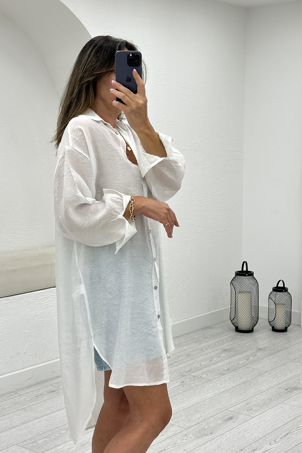 Beyaz Oversize Kimono 00307