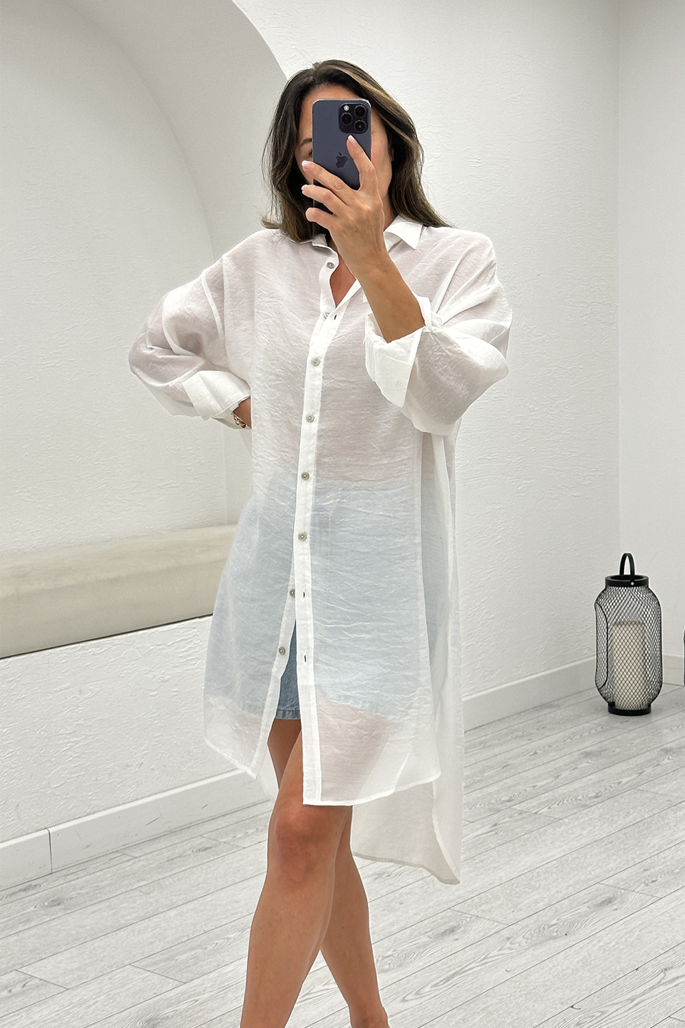 Beyaz Oversize Kimono 00307