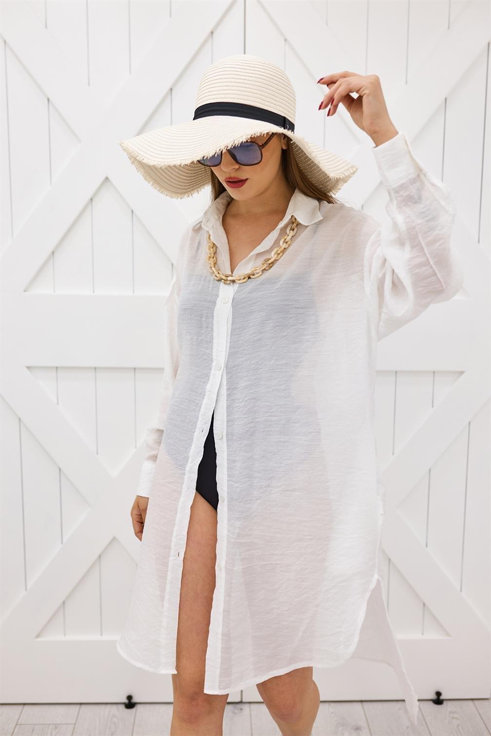 Beyaz Oversize Kimono 00307