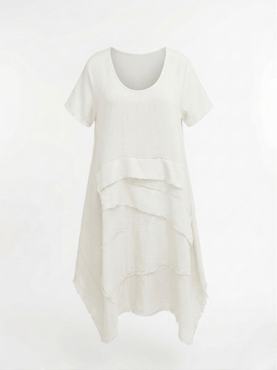 Beyaz Oversize Müslin Elbise 3866